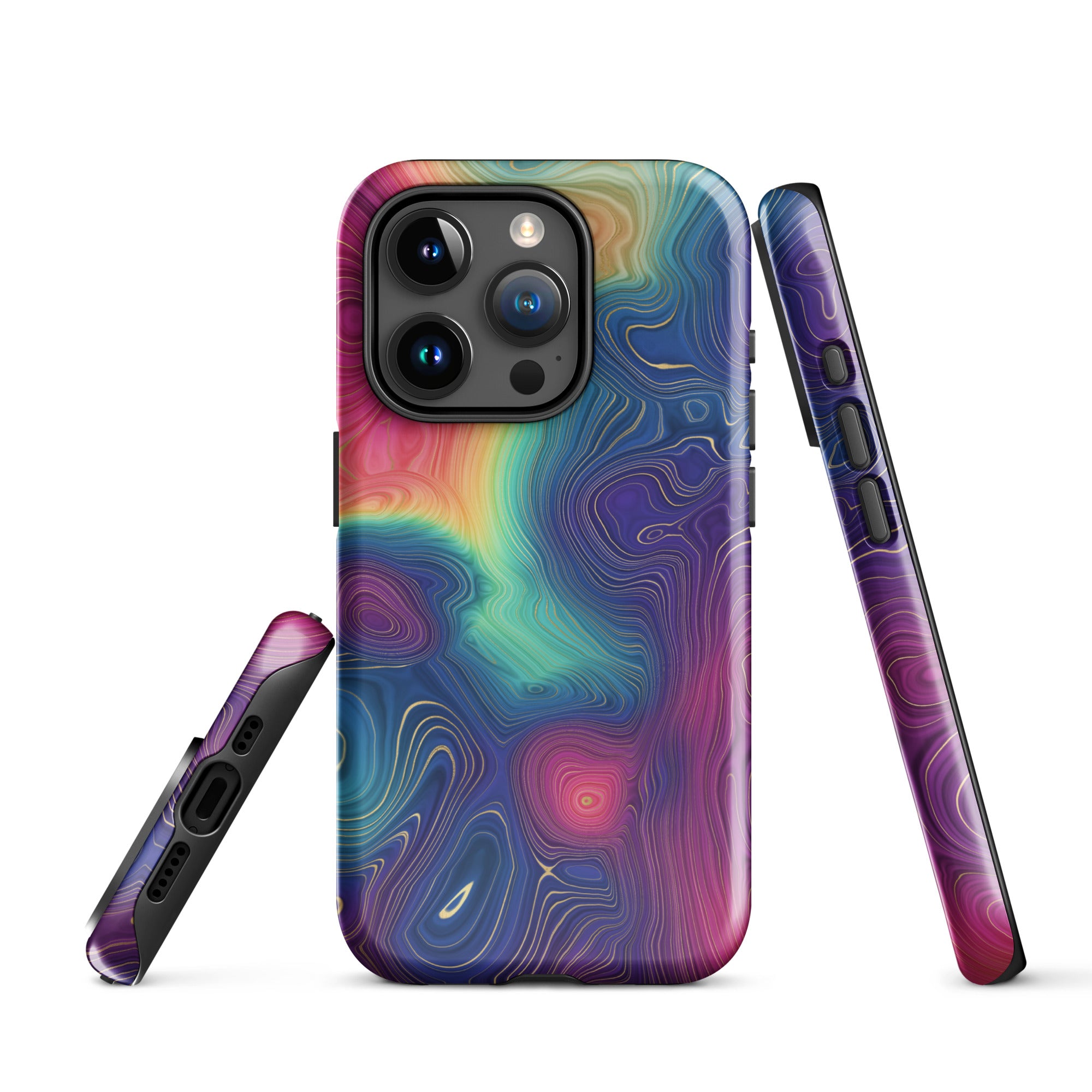 Tough Case for iPhone® Rainbow Strata Pattern III