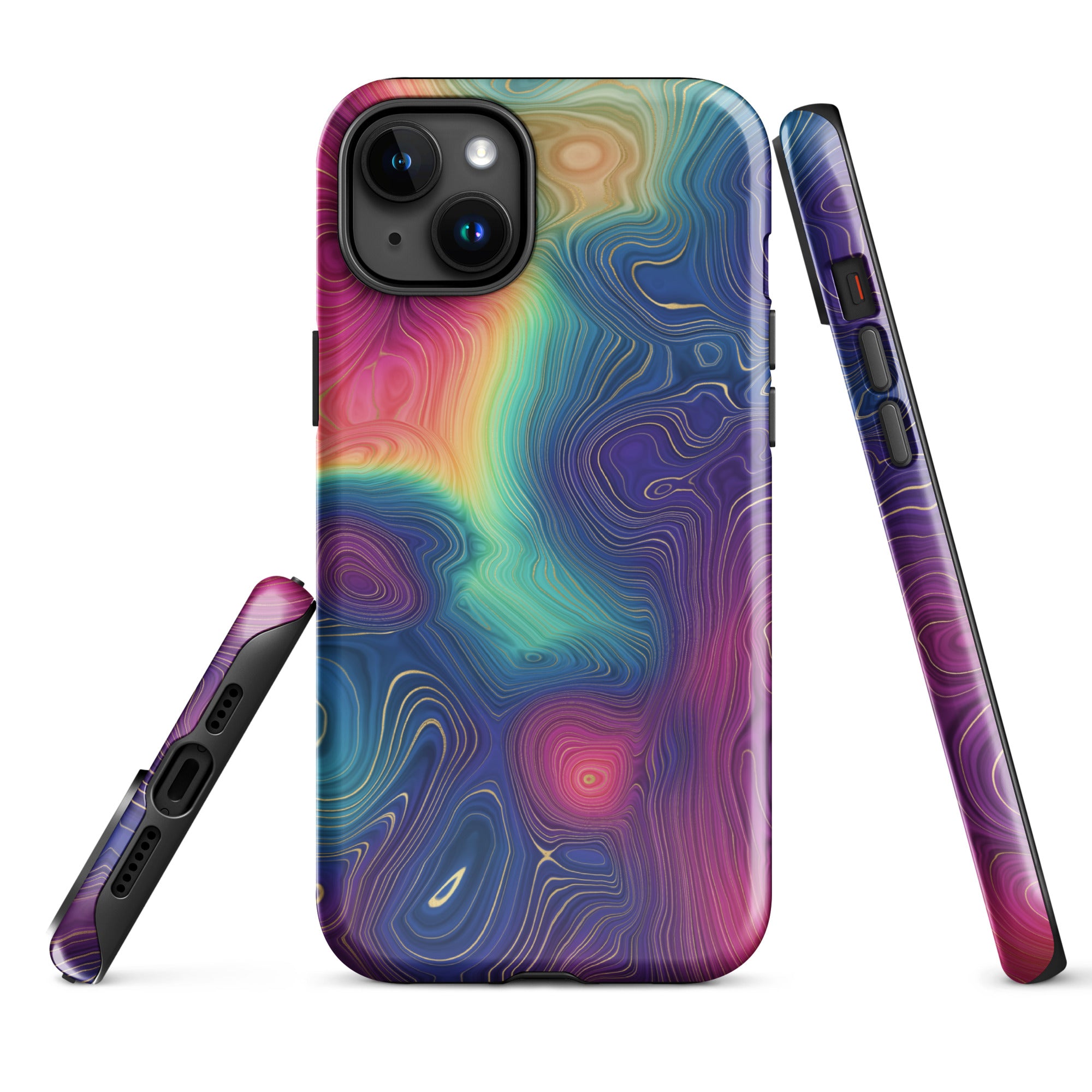 Tough Case for iPhone® Rainbow Strata Pattern III