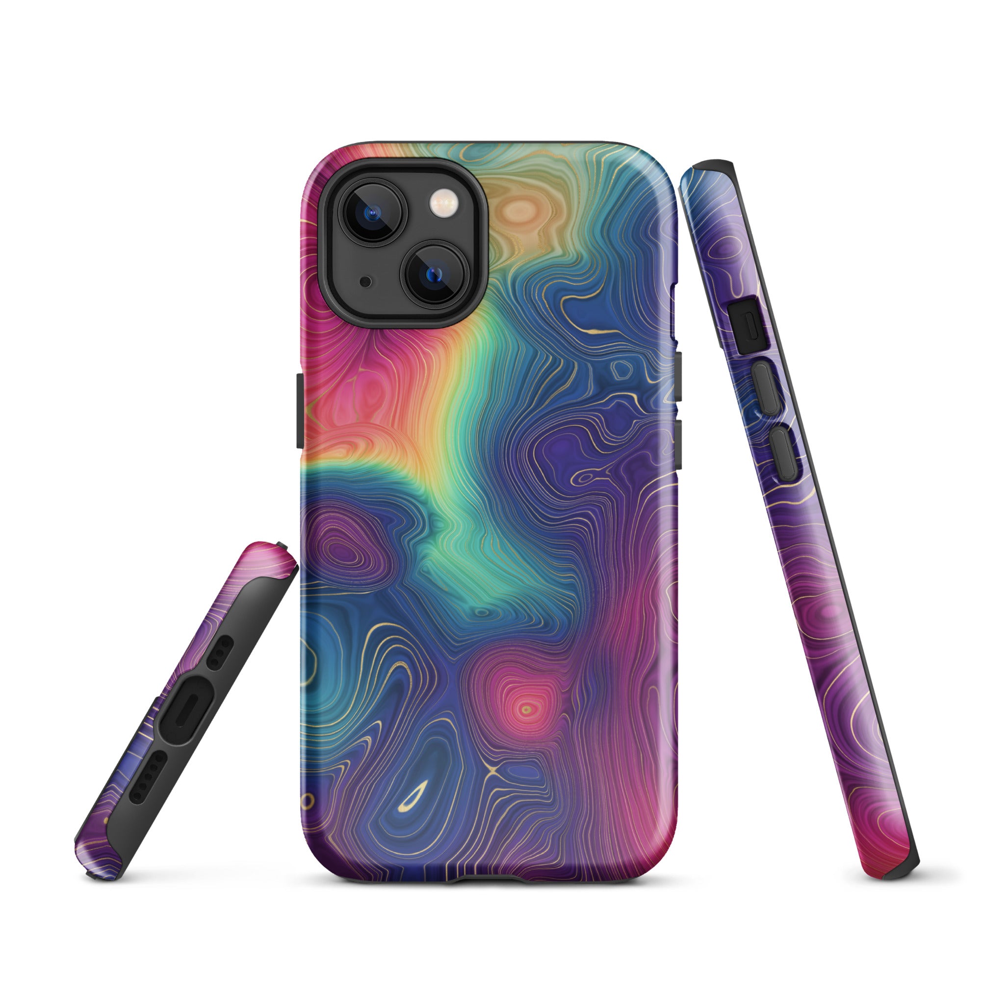 Tough Case for iPhone® Rainbow Strata Pattern III