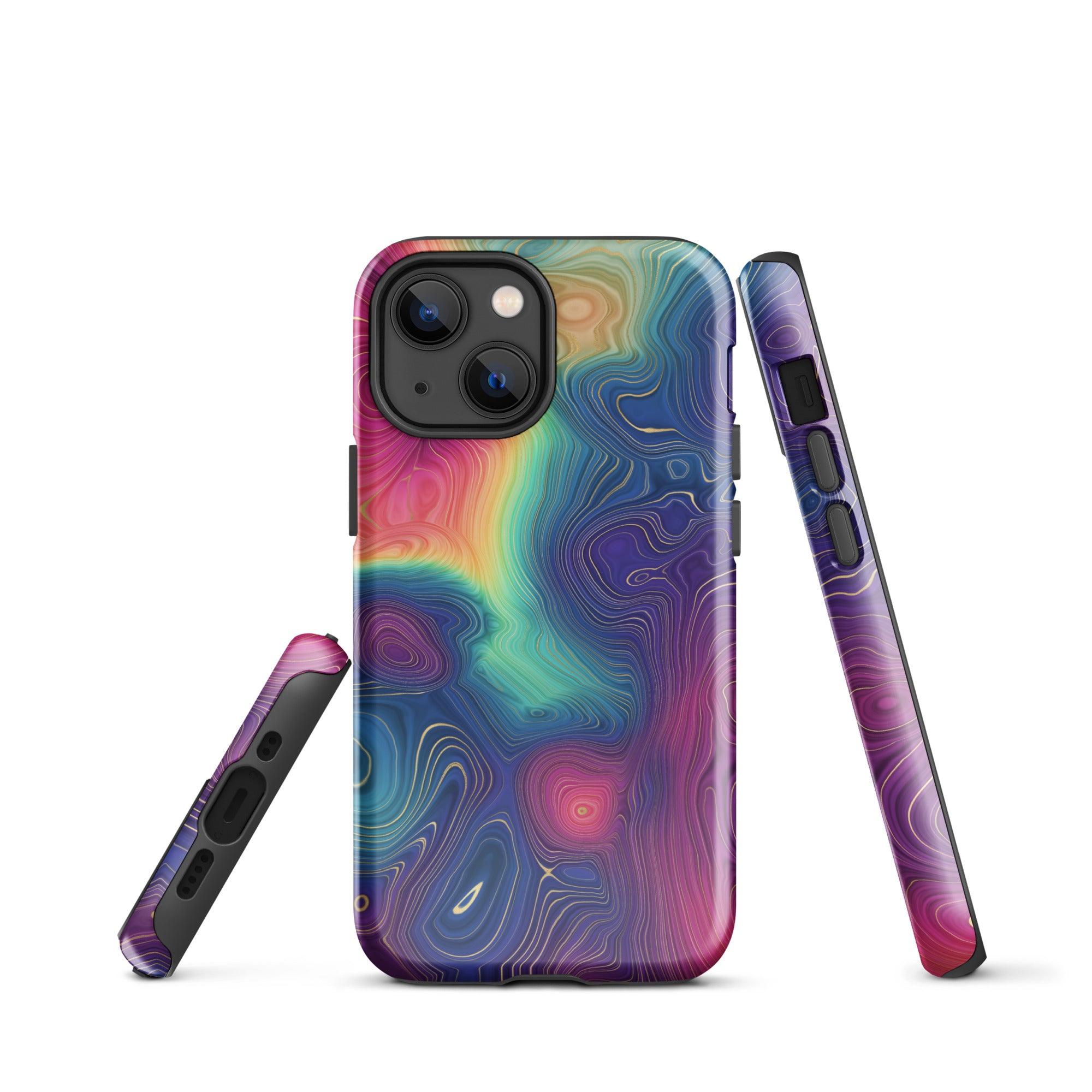 Tough Case for iPhone® Rainbow Strata Pattern III