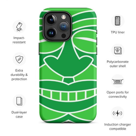 Tough Case for iPhone® Totem Mask Green