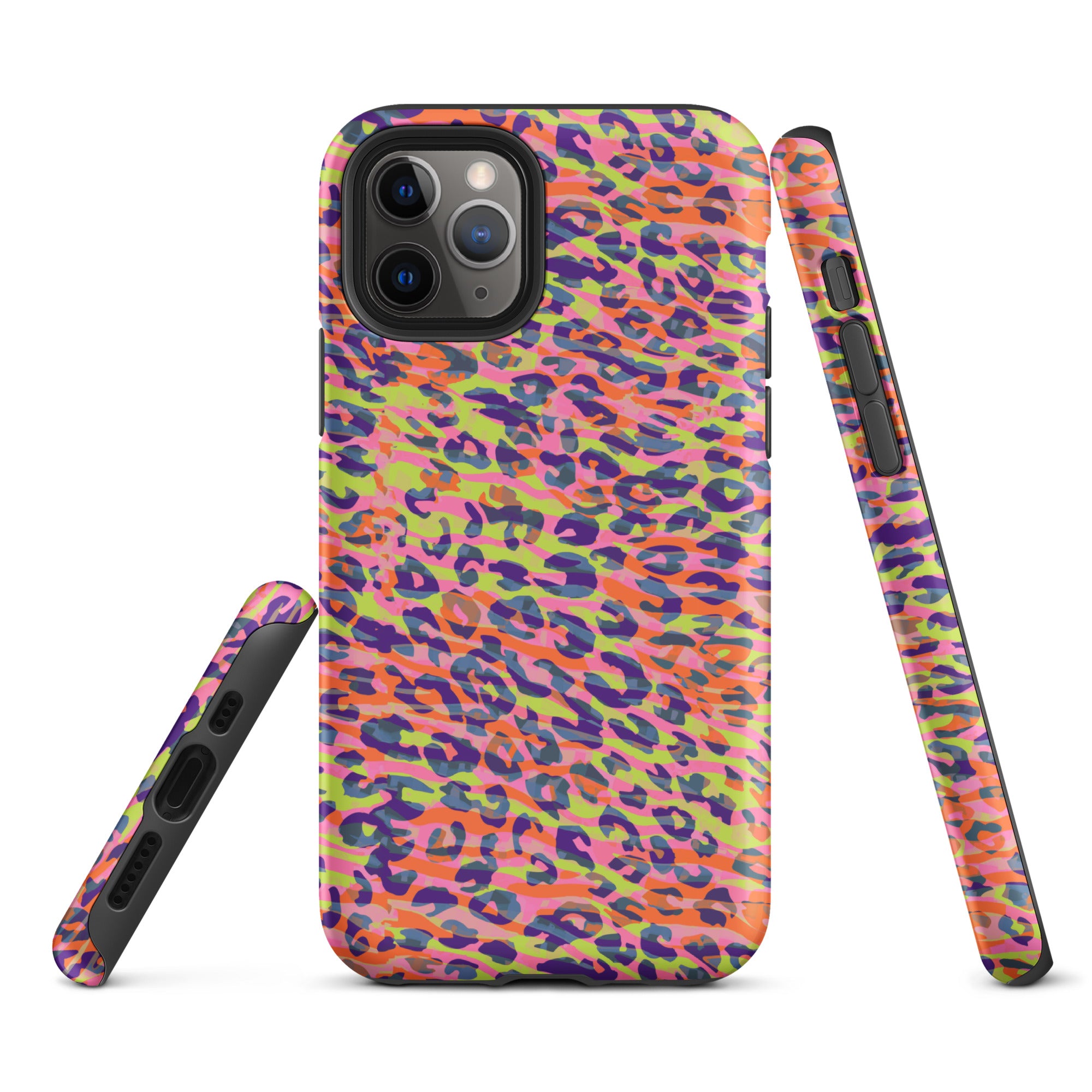 Tough Case for iPhone® Zebra and Leopard Print Orange with Yellow