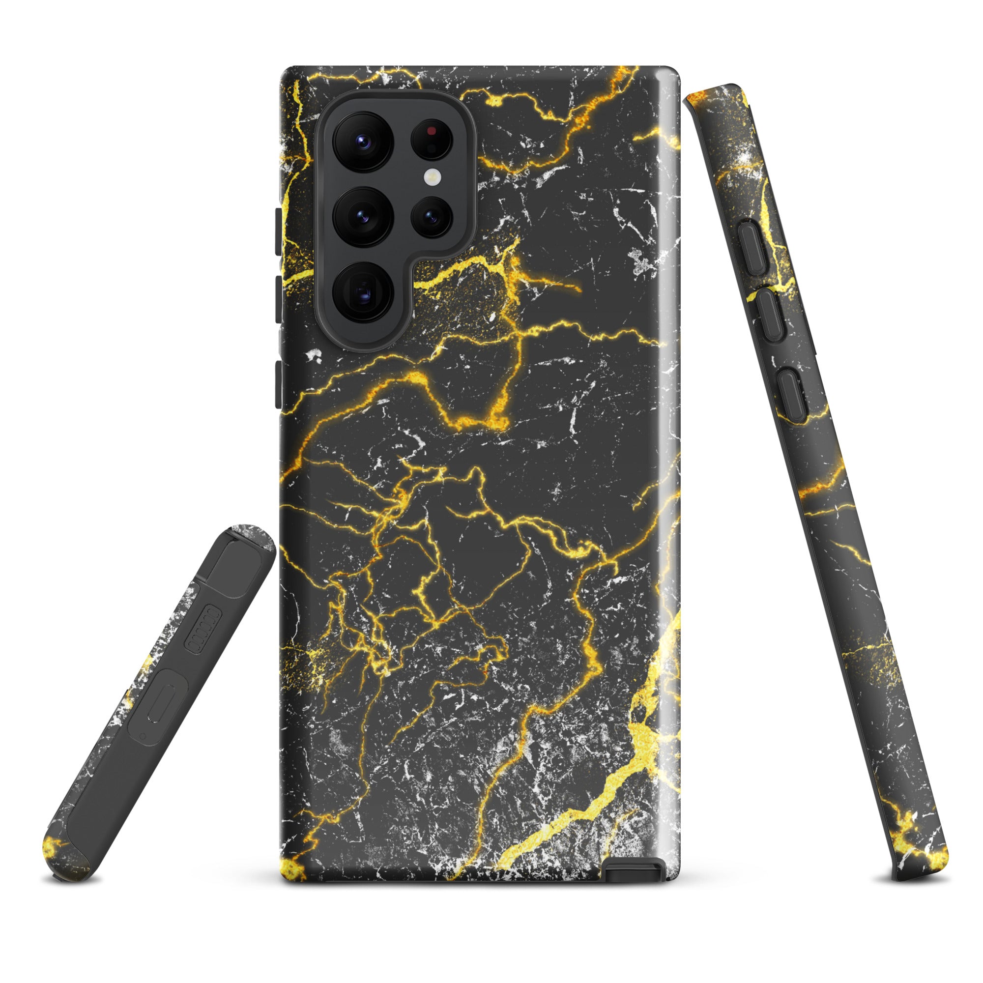 Tough case for Samsung® Marble Black and Gold