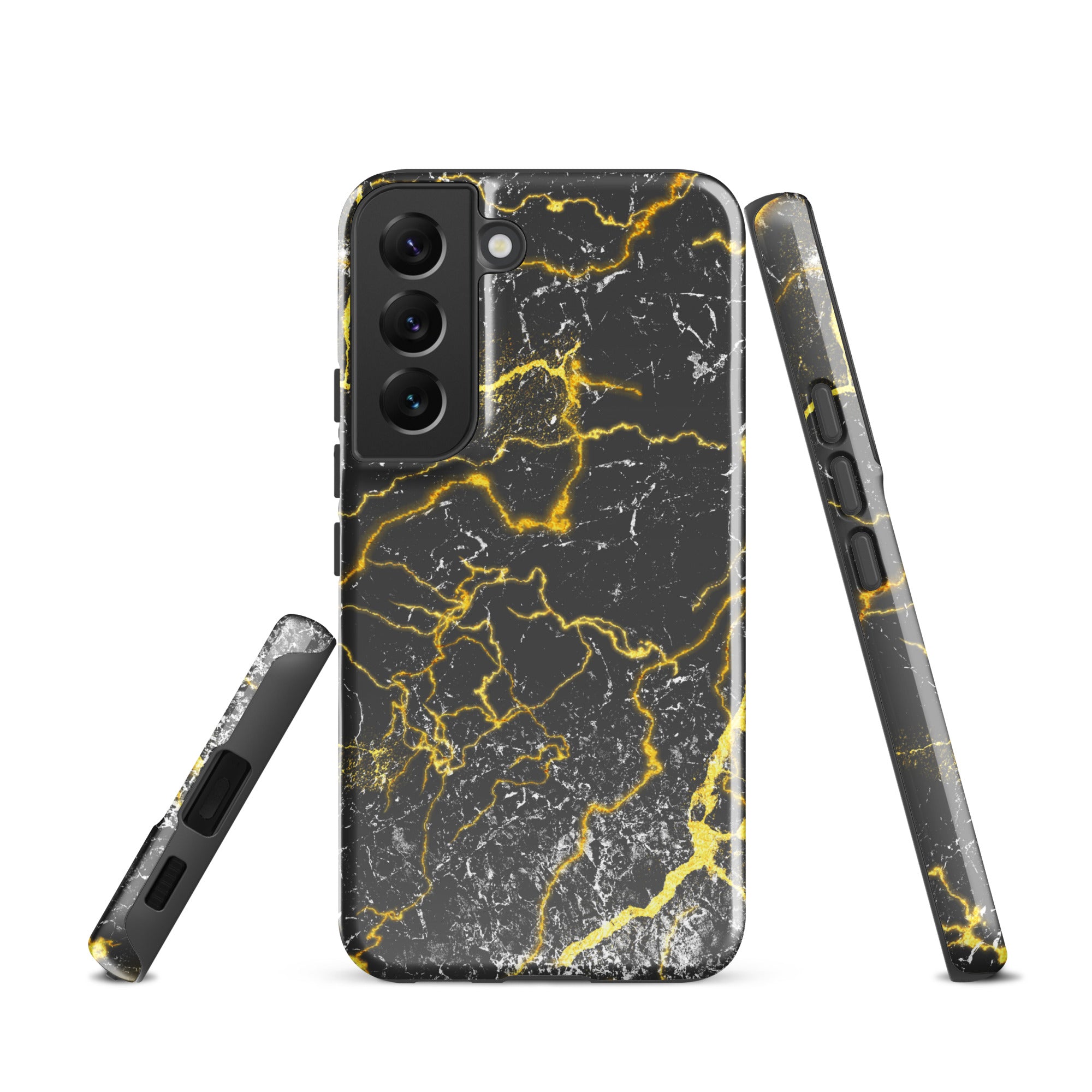 Tough case for Samsung® Marble Black and Gold