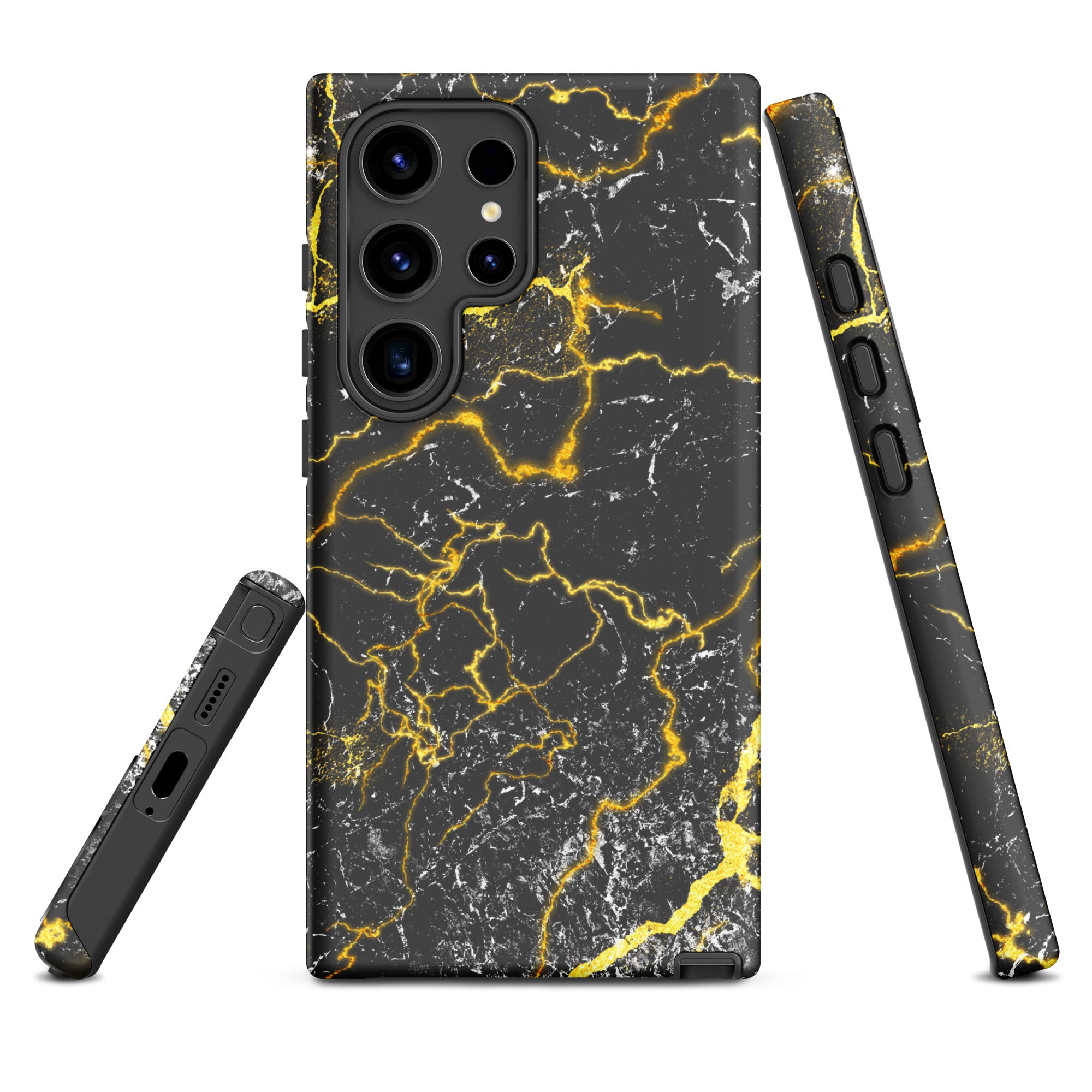 Tough case for Samsung® Marble Black and Gold