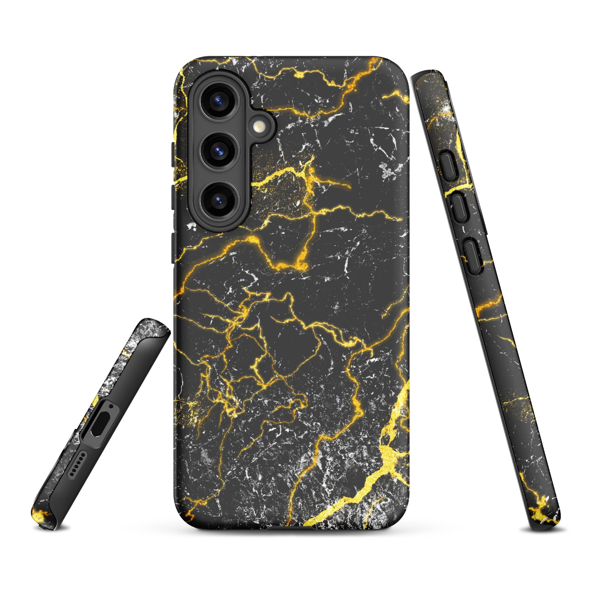 Tough case for Samsung® Marble Black and Gold
