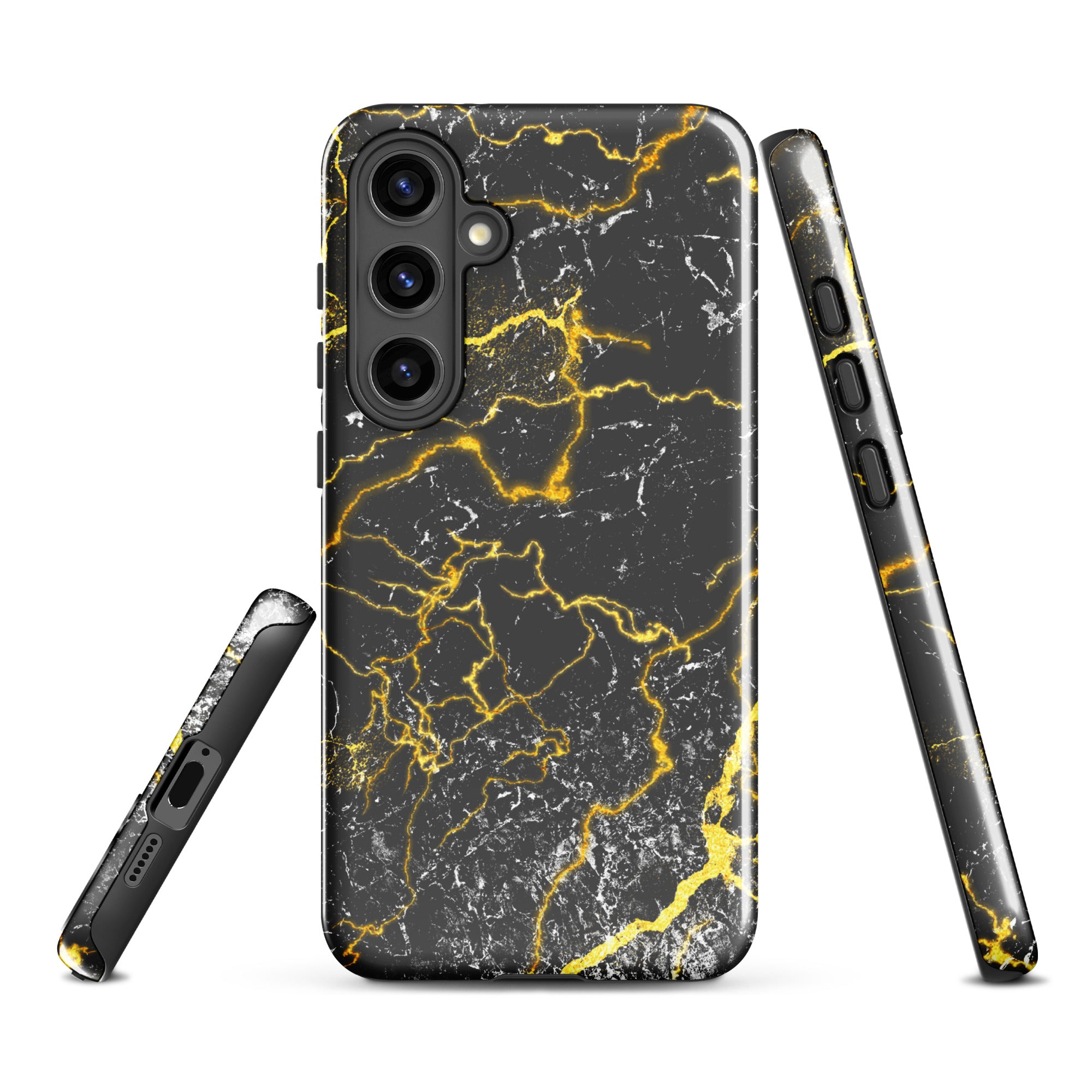 Tough case for Samsung® Marble Black and Gold