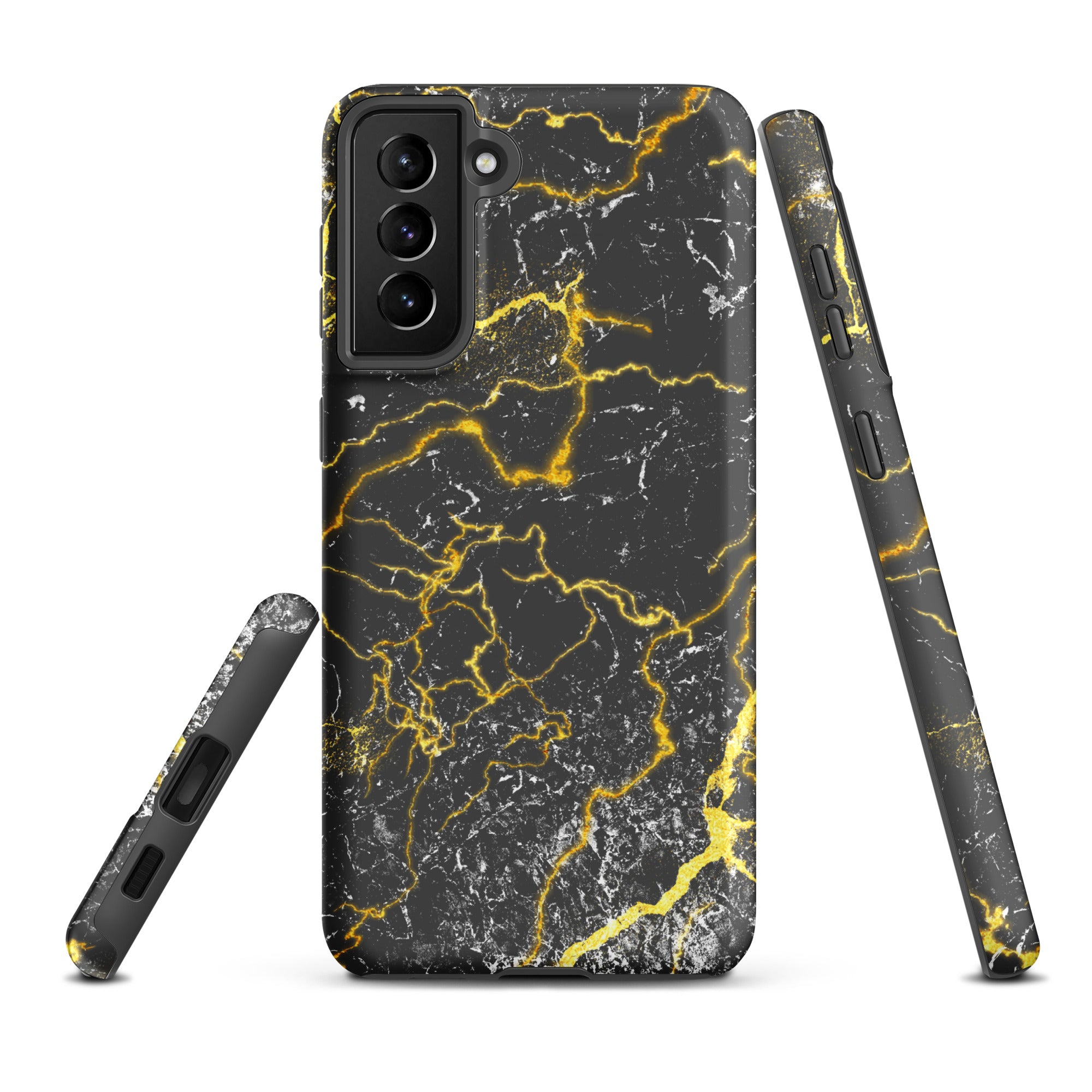Tough case for Samsung® Marble Black and Gold