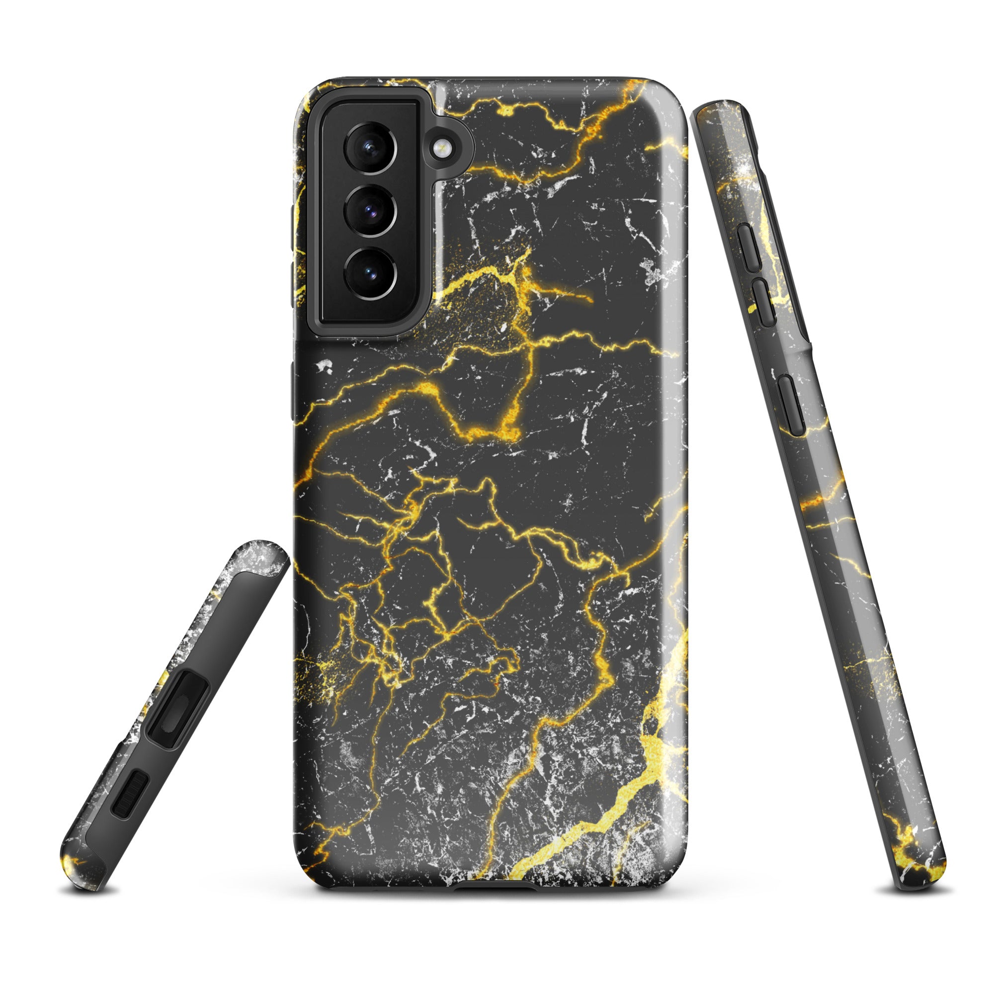 Tough case for Samsung® Marble Black and Gold