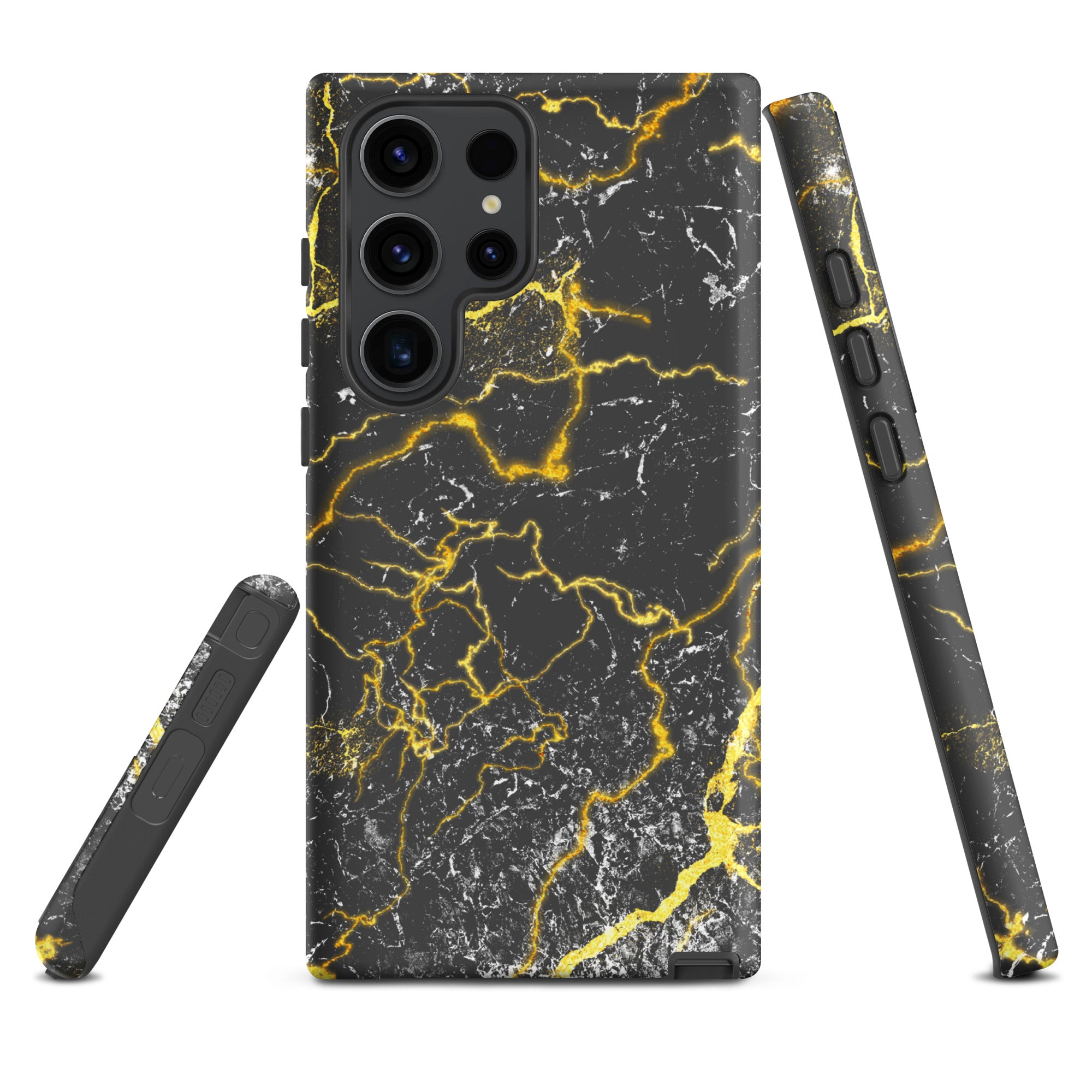 Tough case for Samsung® Marble Black and Gold
