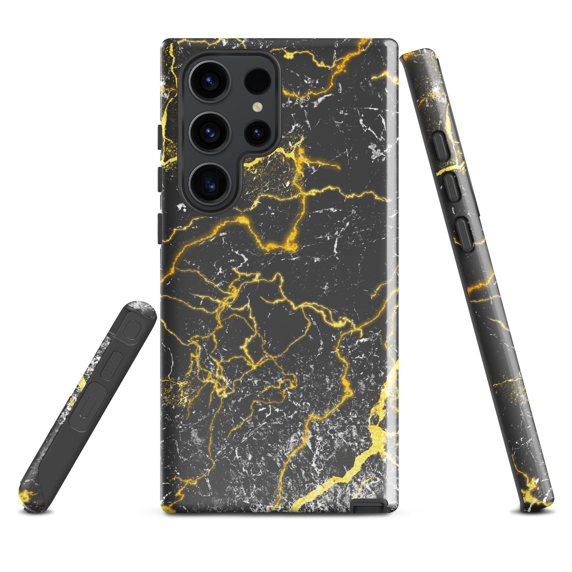 Tough case for Samsung® Marble Black and Gold