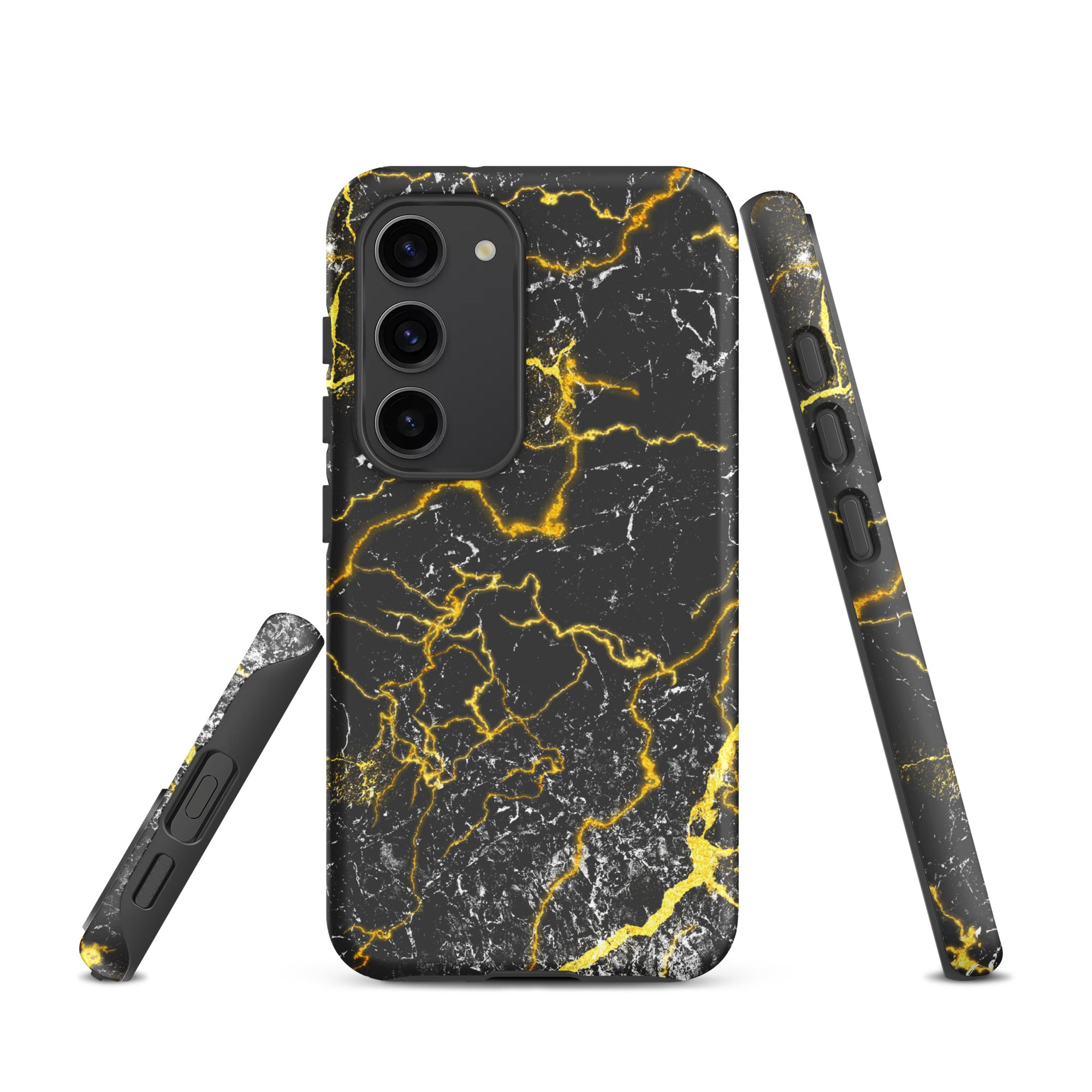Tough case for Samsung® Marble Black and Gold