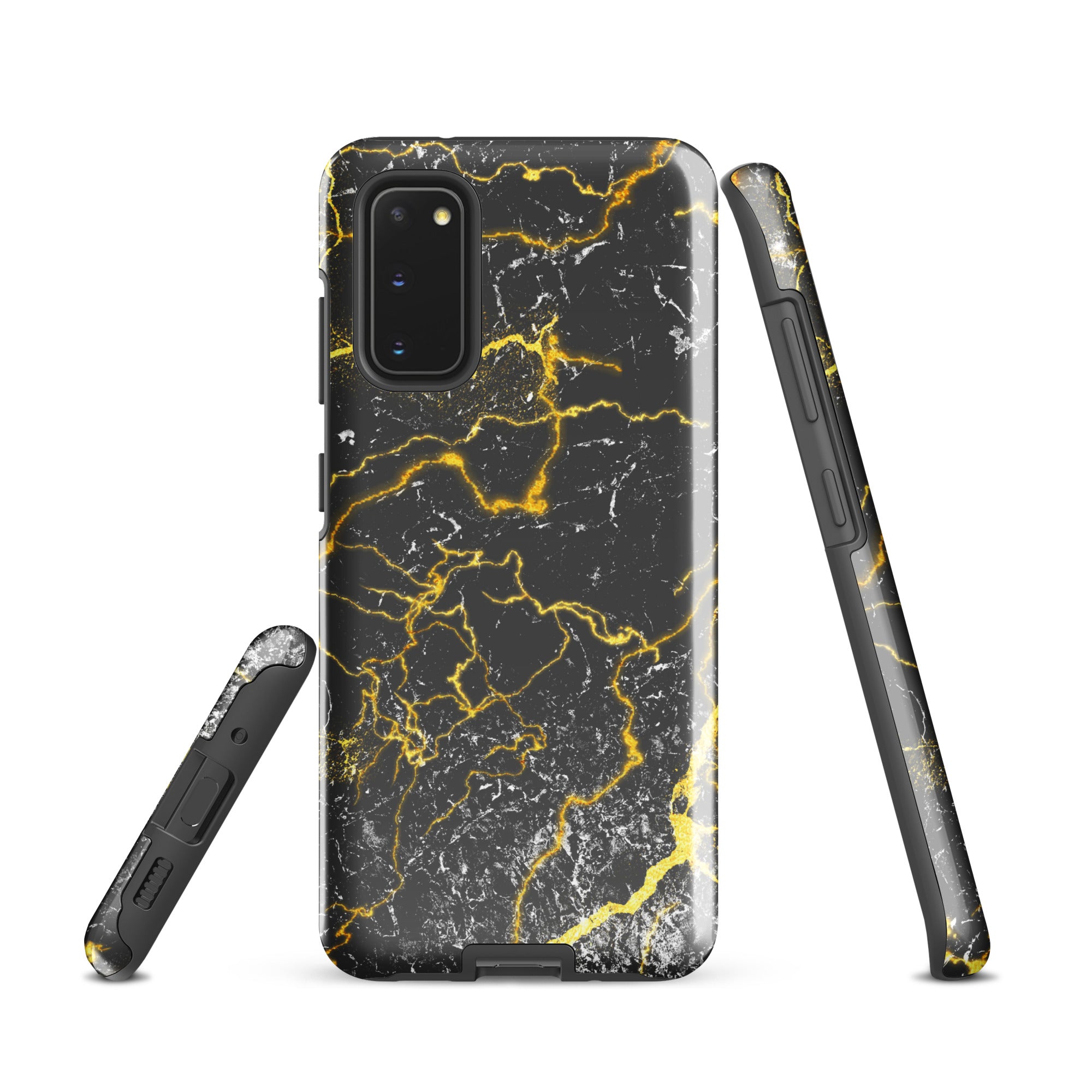 Tough case for Samsung® Marble Black and Gold