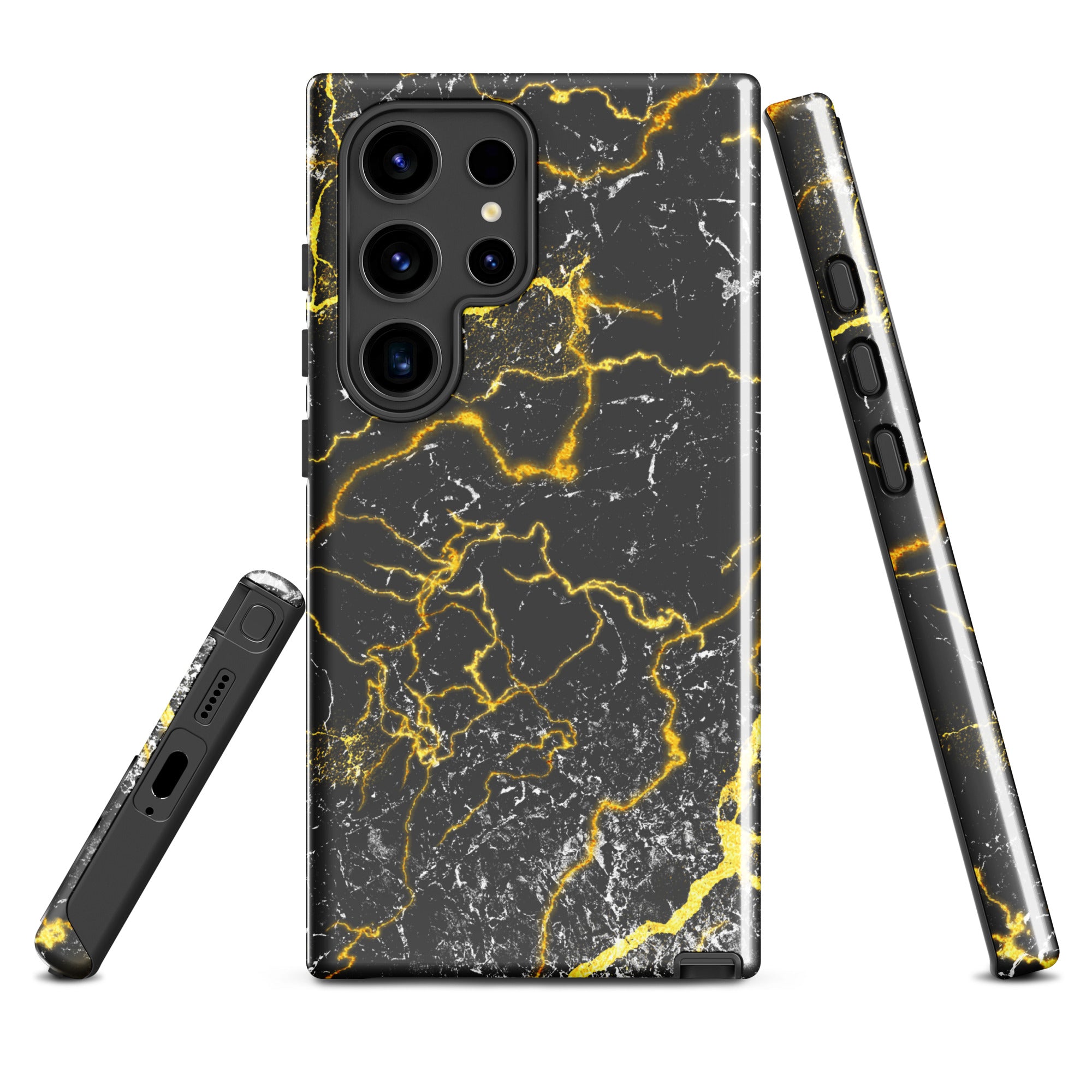Tough case for Samsung® Marble Black and Gold