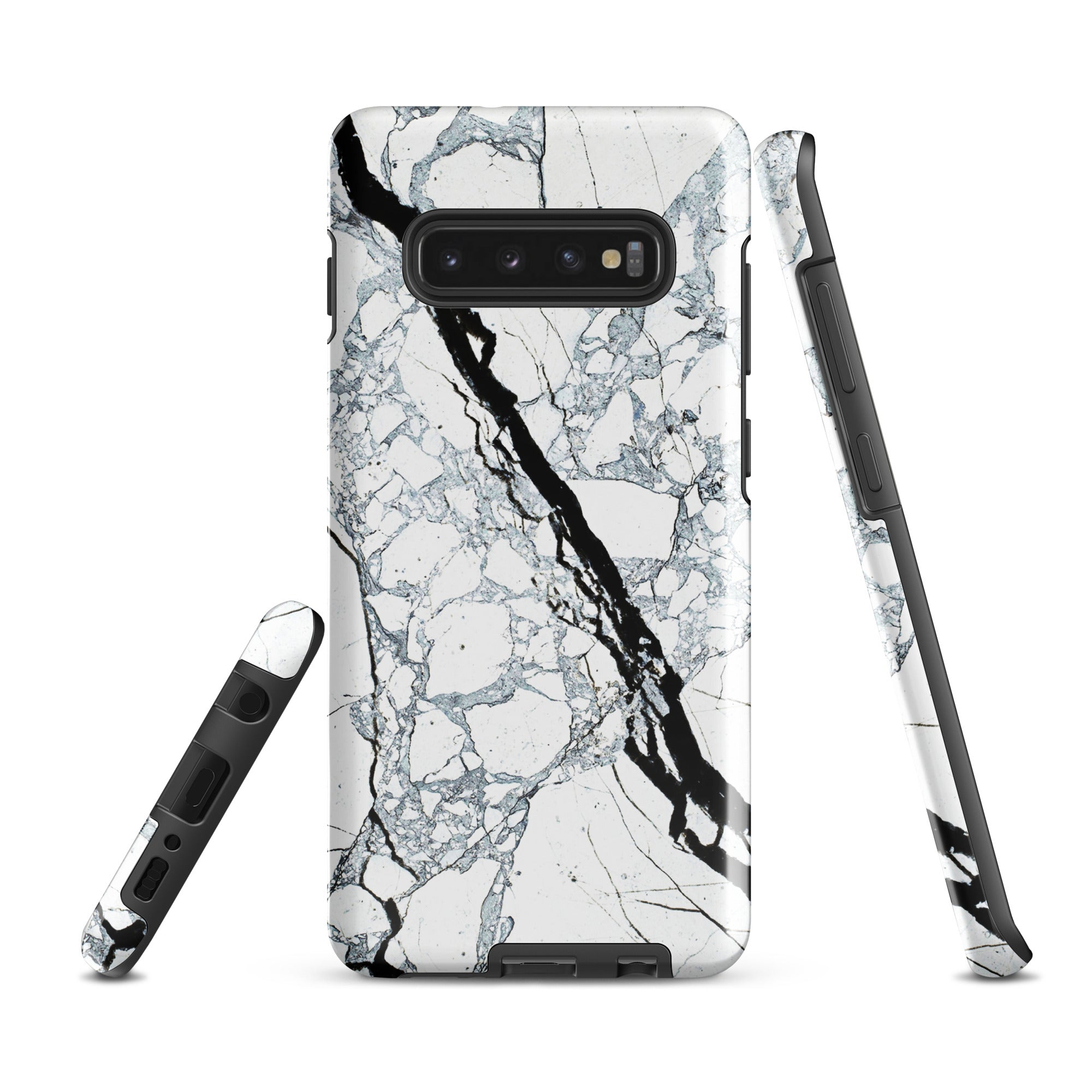 Tough case for Samsung® Marble Black and White