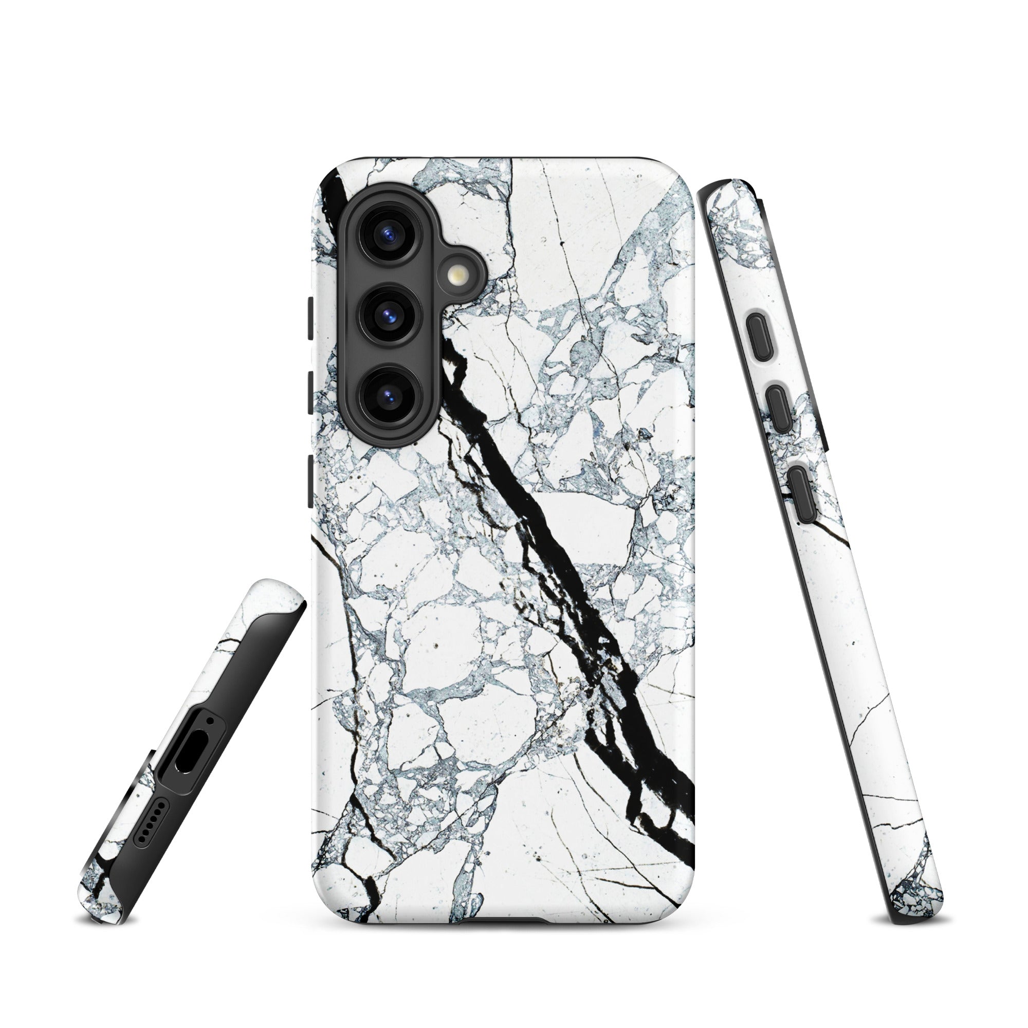Tough case for Samsung® Marble Black and White