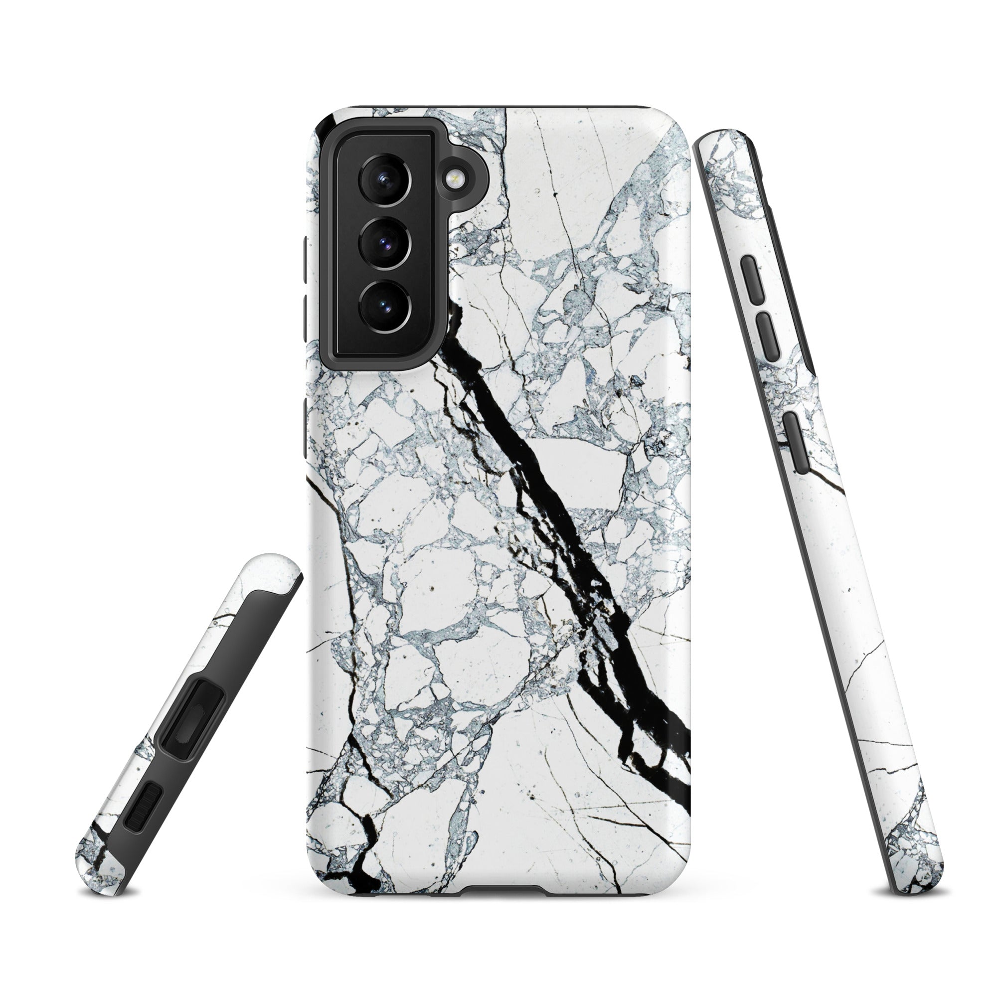 Tough case for Samsung® Marble Black and White