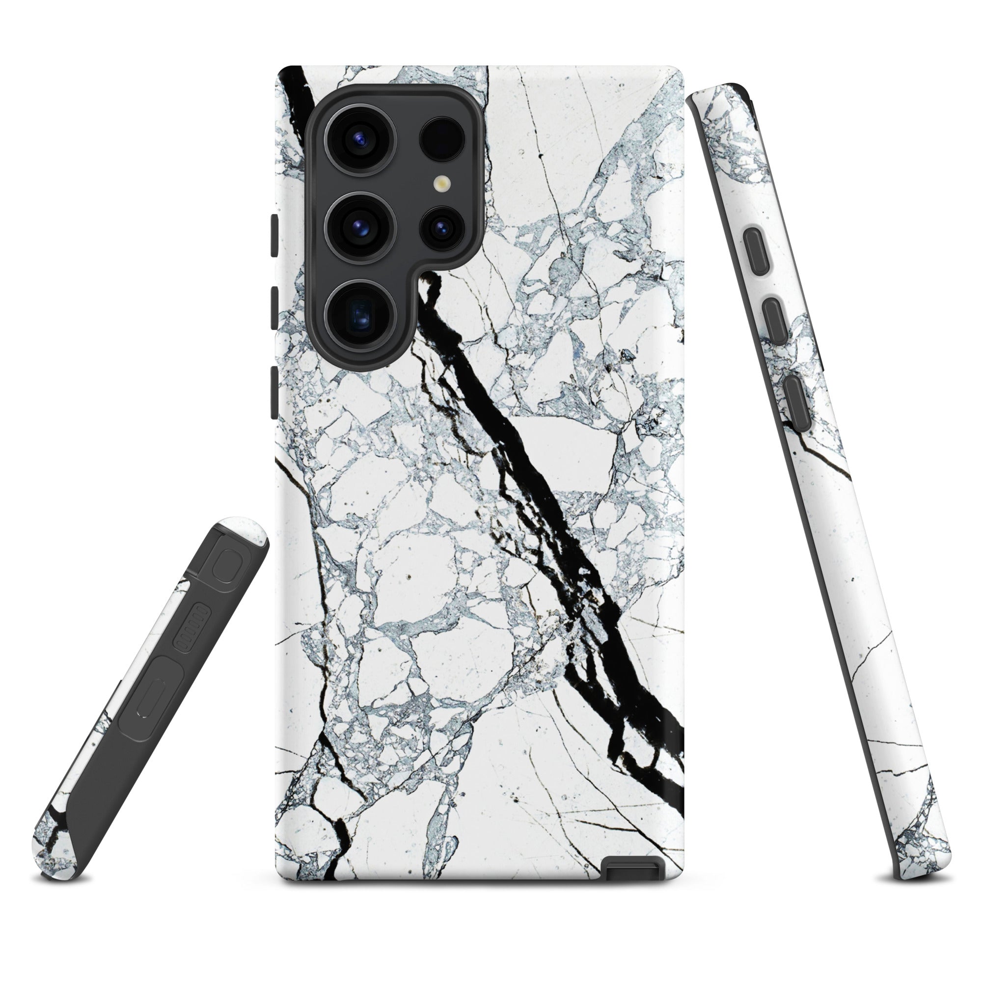 Tough case for Samsung® Marble Black and White