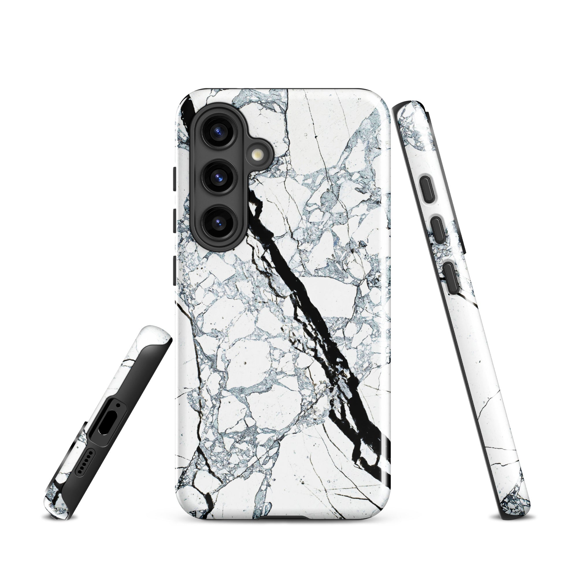 Tough case for Samsung® Marble Black and White