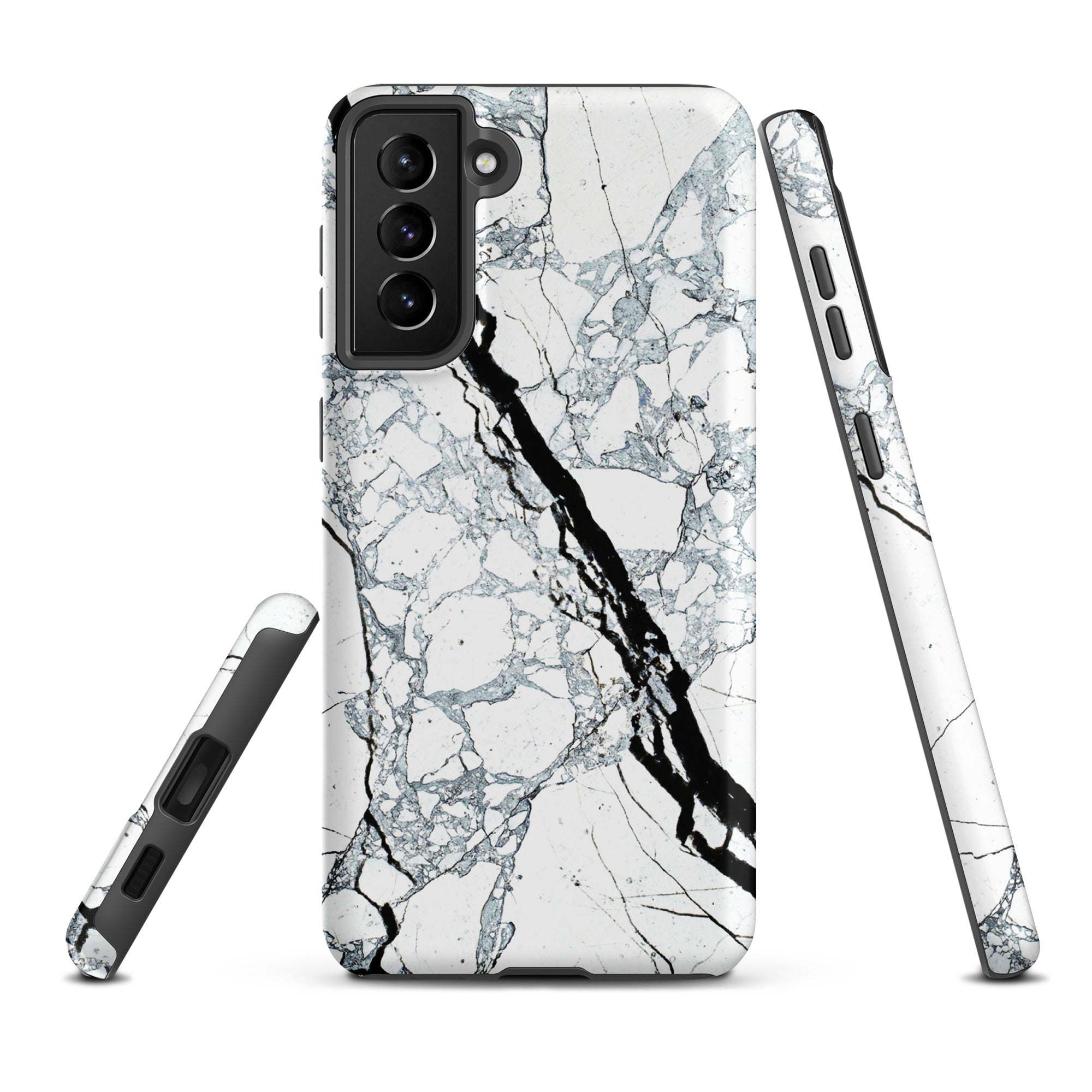 Tough case for Samsung® Marble Black and White