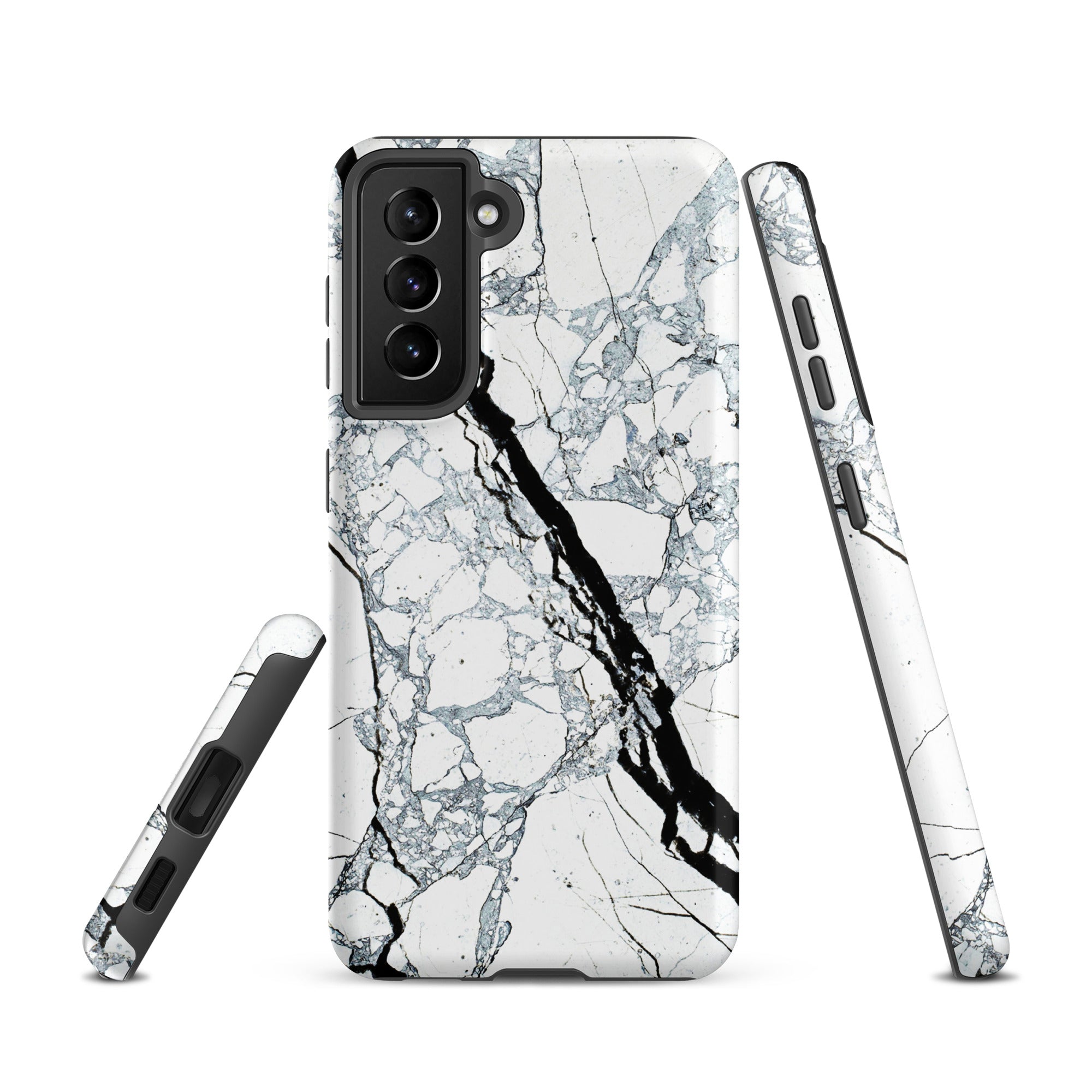 Tough case for Samsung® Marble Black and White