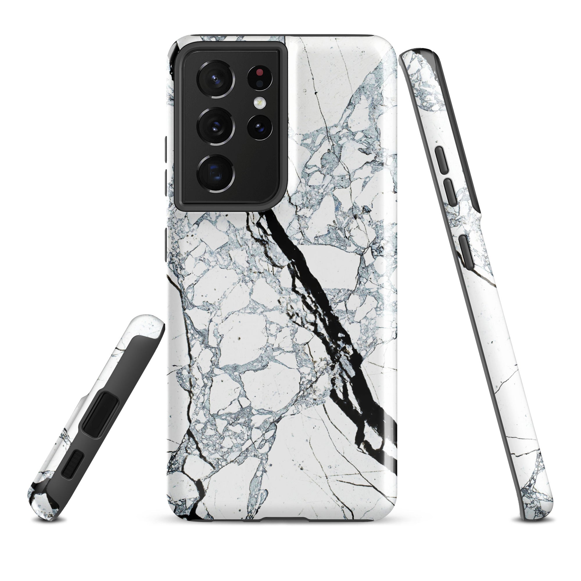 Tough case for Samsung® Marble Black and White