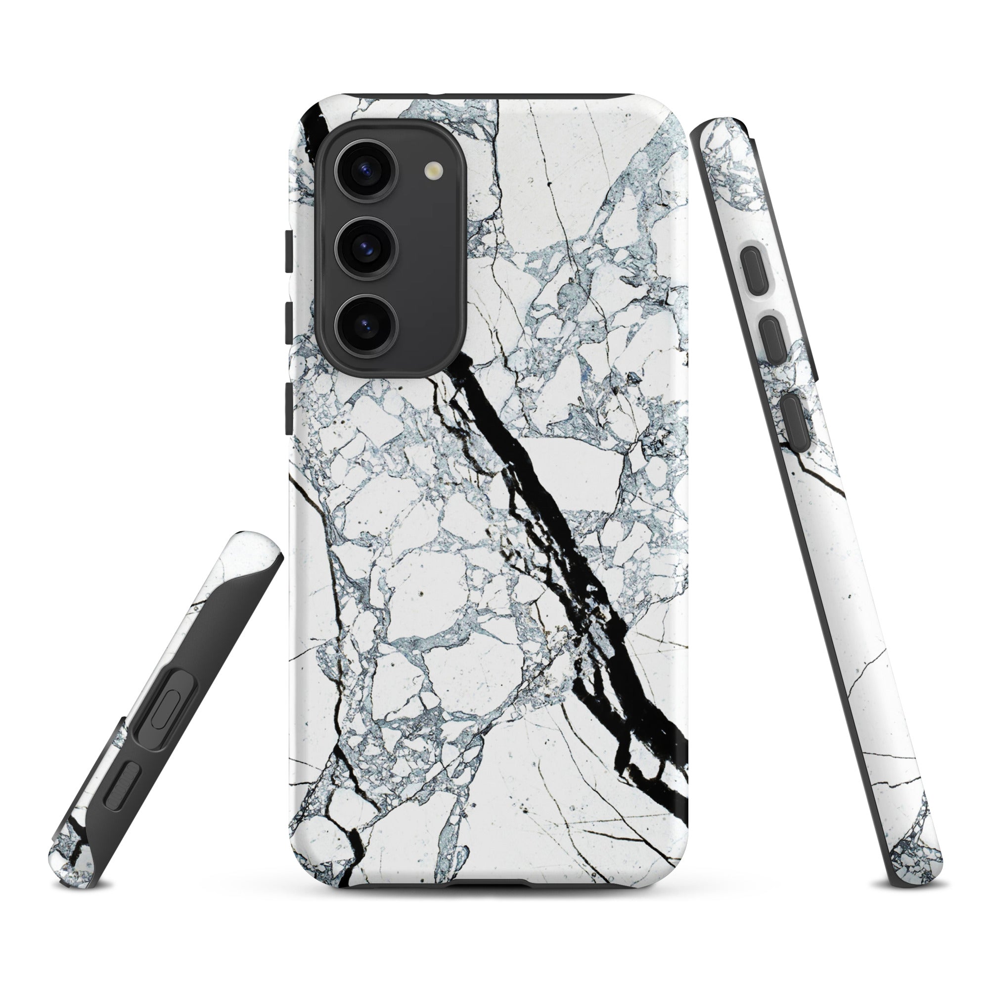 Tough case for Samsung® Marble Black and White