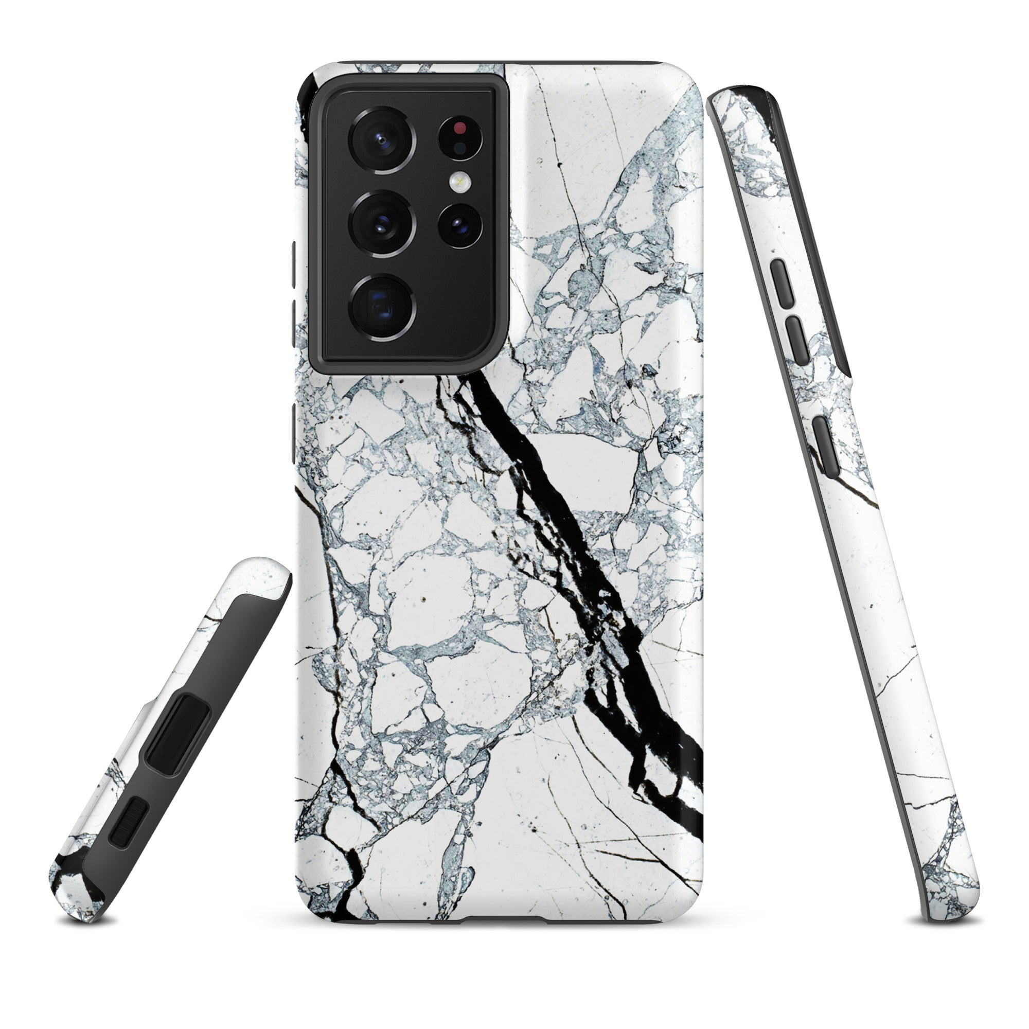 Tough case for Samsung® Marble Black and White