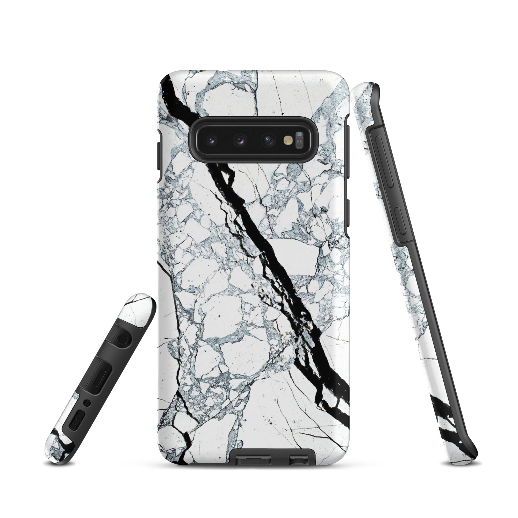 Tough case for Samsung® Marble Black and White