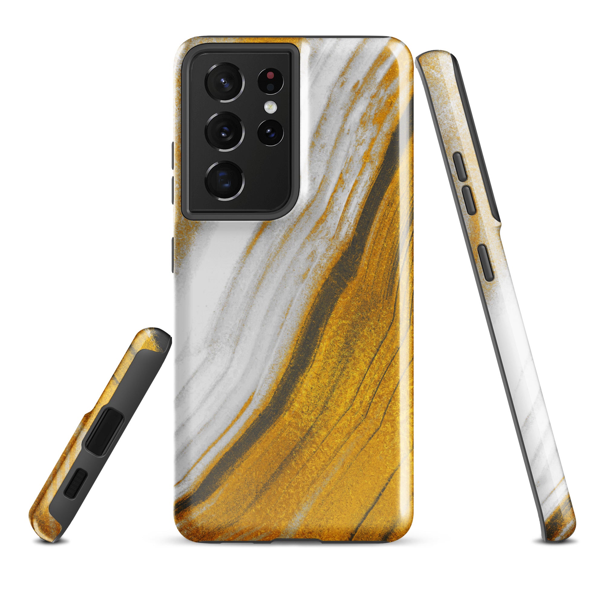Tough case for Samsung® Marble Brown and White
