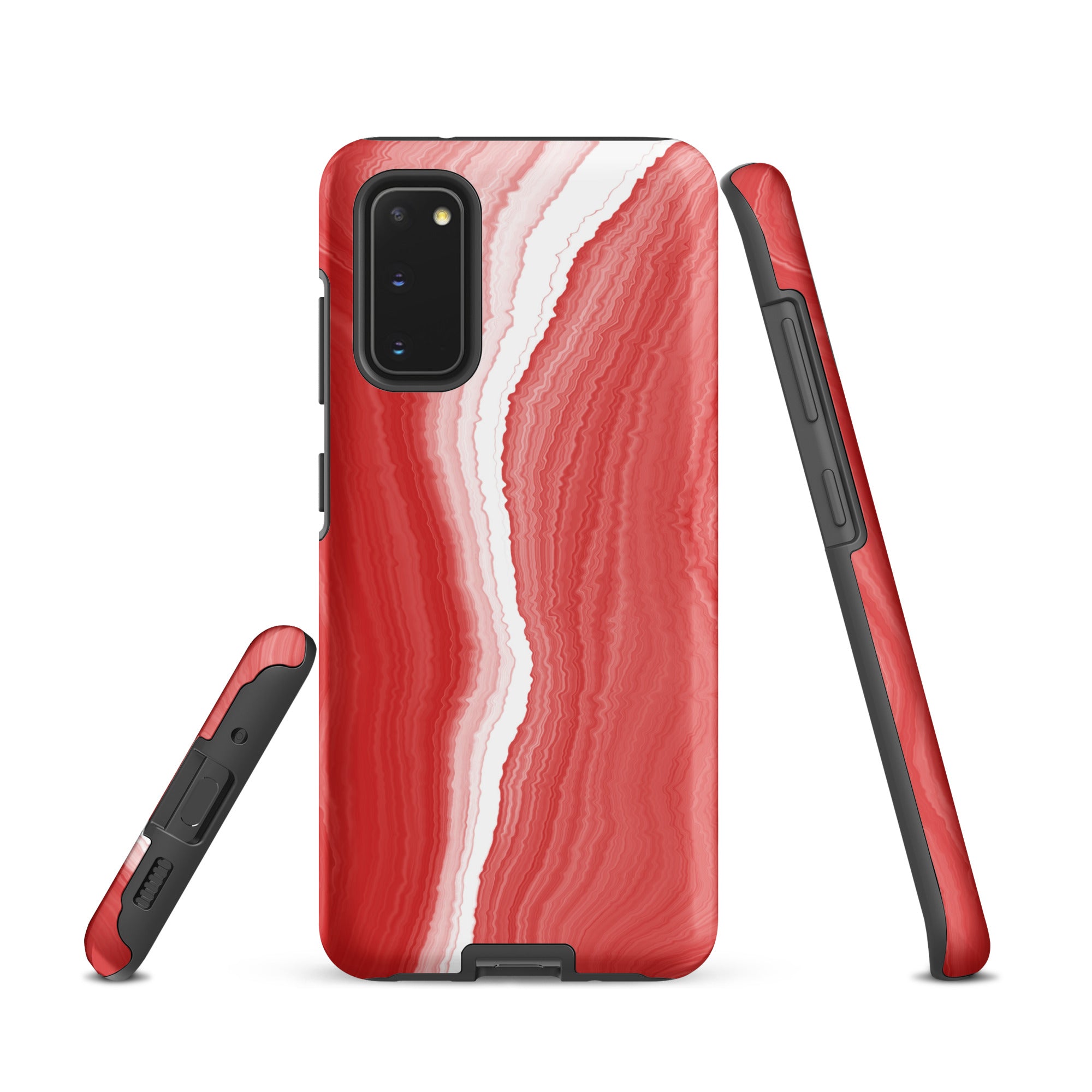 Tough case for Samsung® Marble Red and White