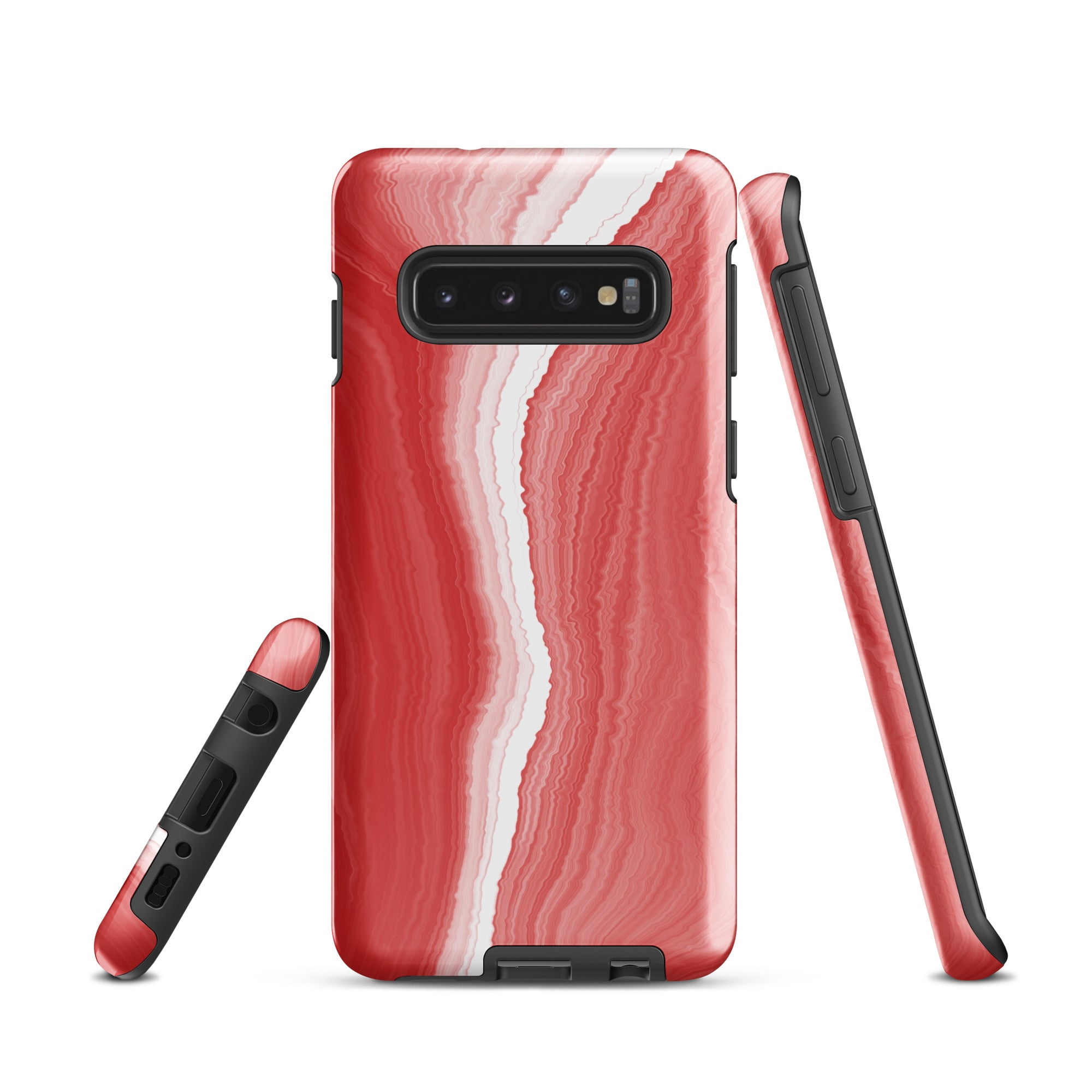 Tough case for Samsung® Marble Red and White