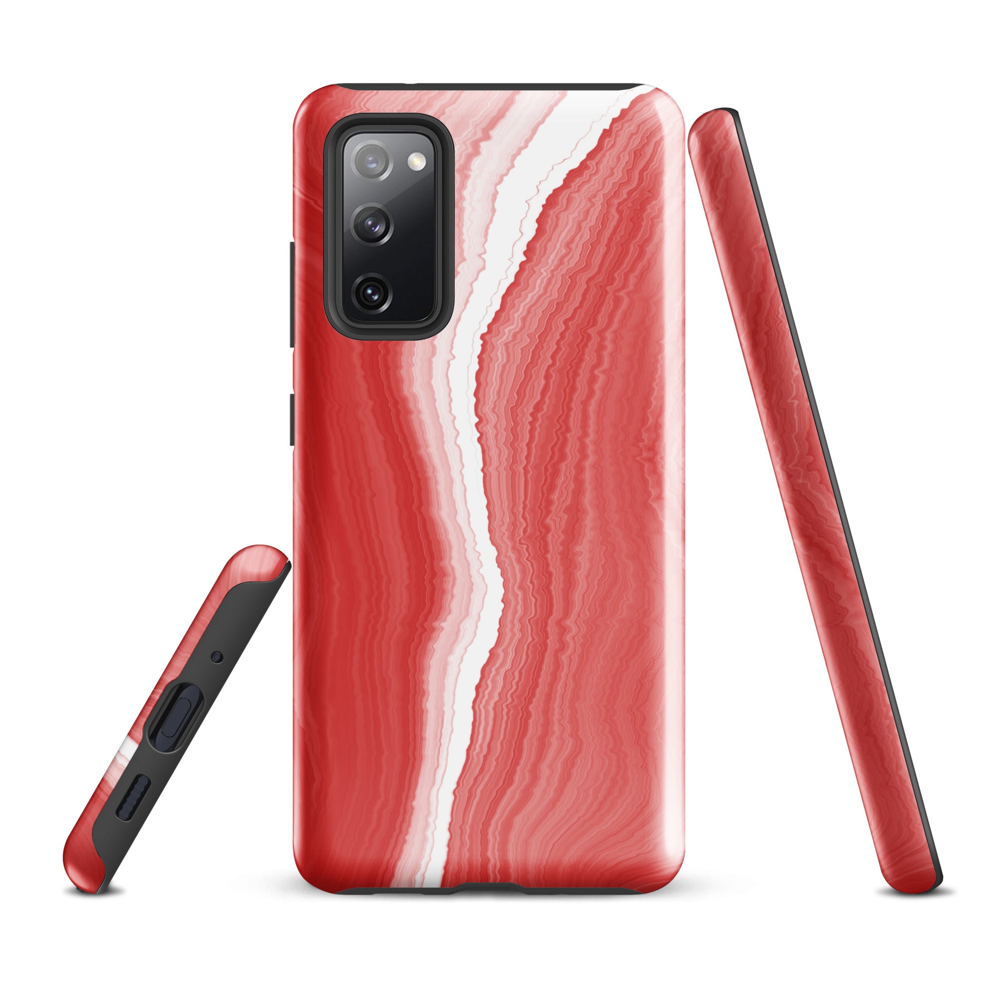 Tough case for Samsung® Marble Red and White