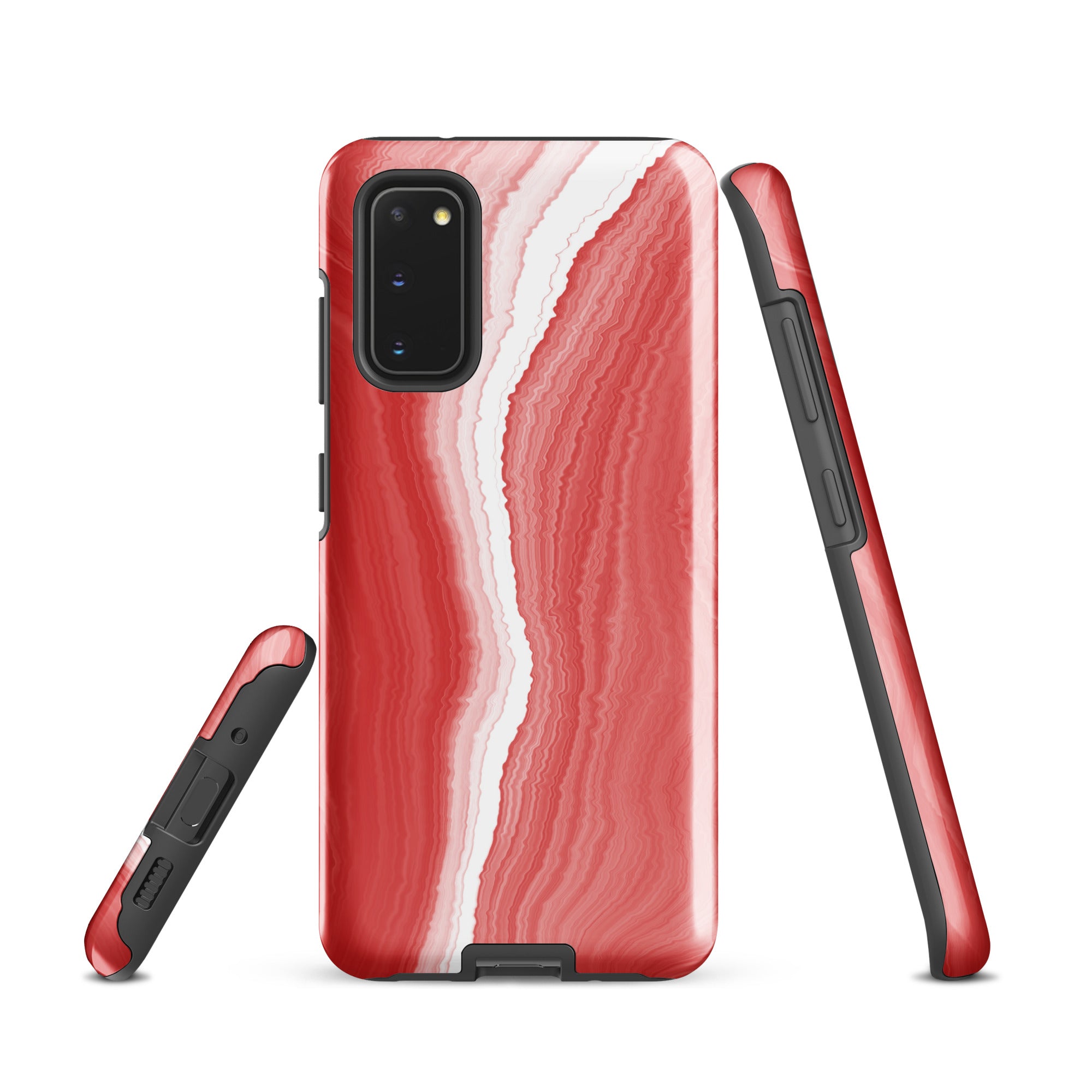 Tough case for Samsung® Marble Red and White