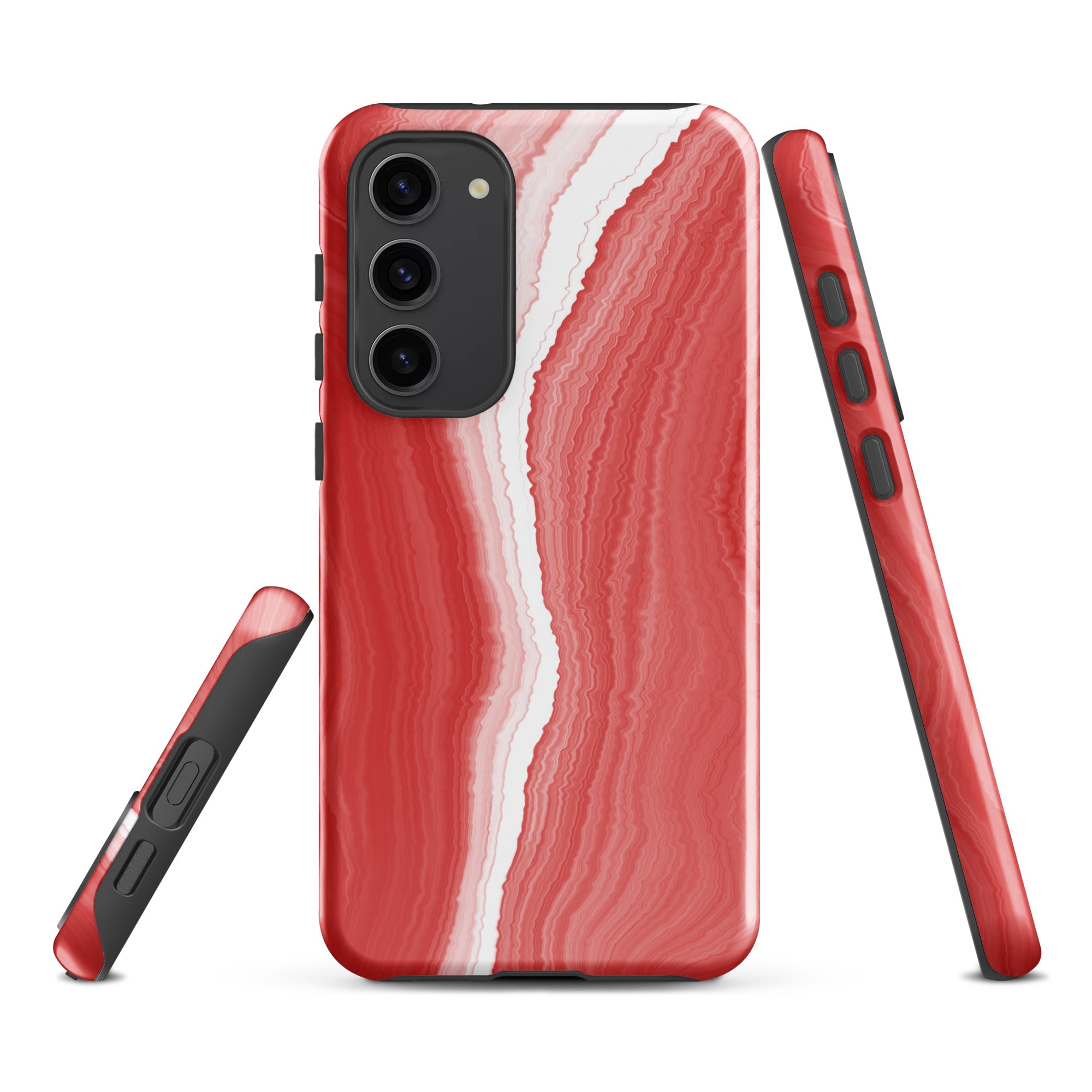 Tough case for Samsung® Marble Red and White