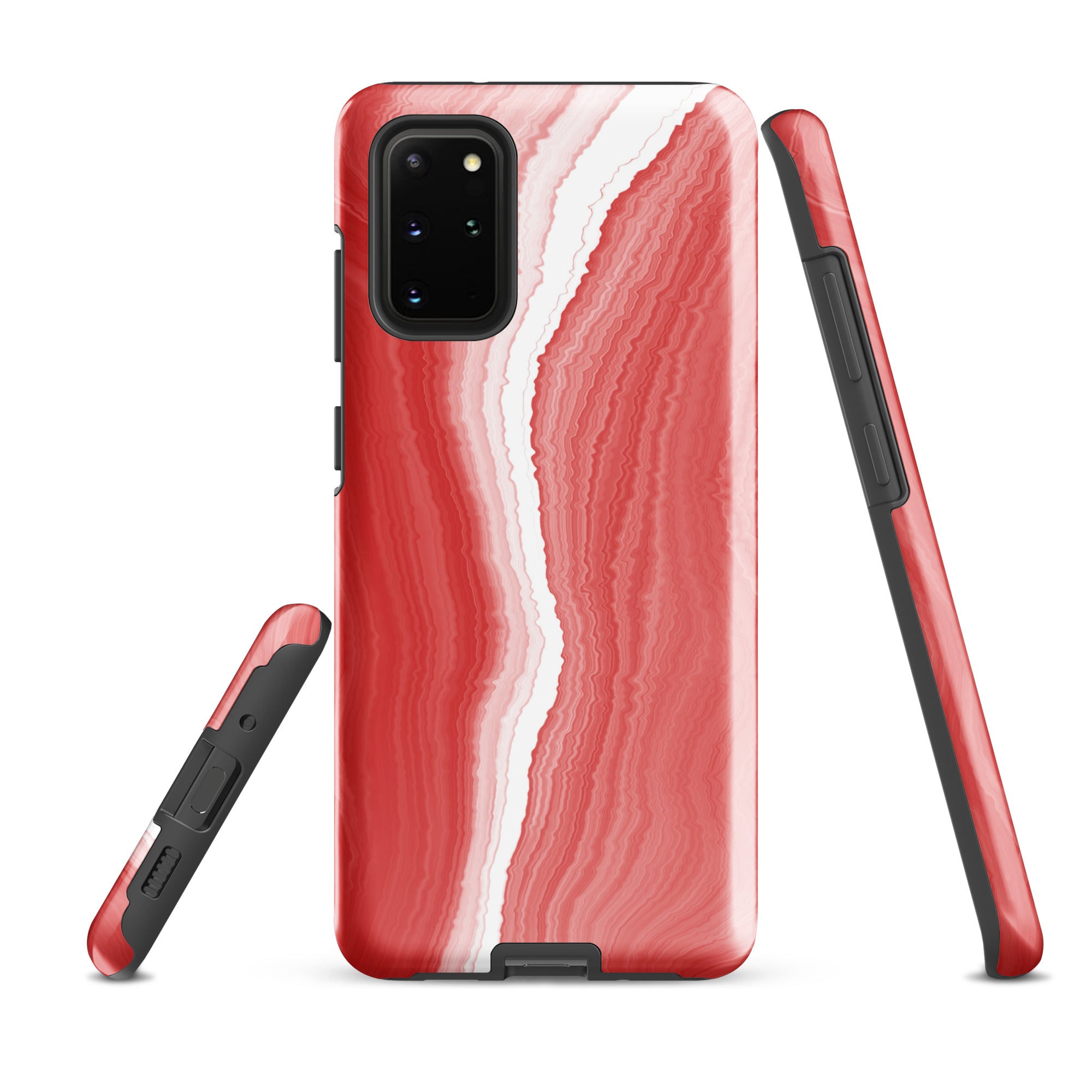 Tough case for Samsung® Marble Red and White