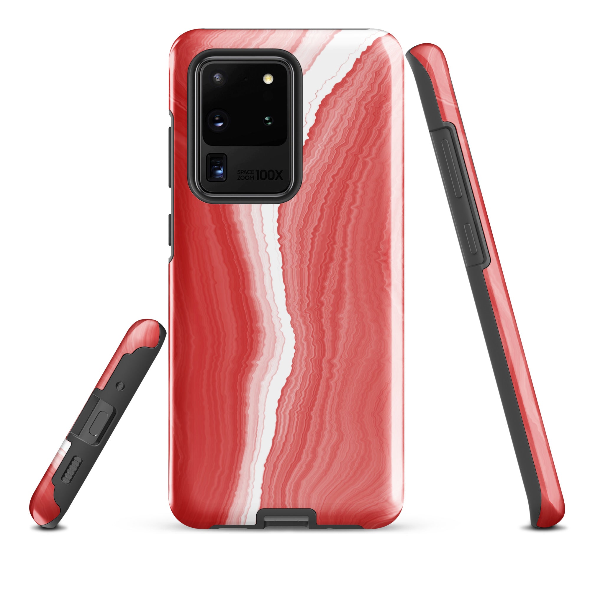 Tough case for Samsung® Marble Red and White
