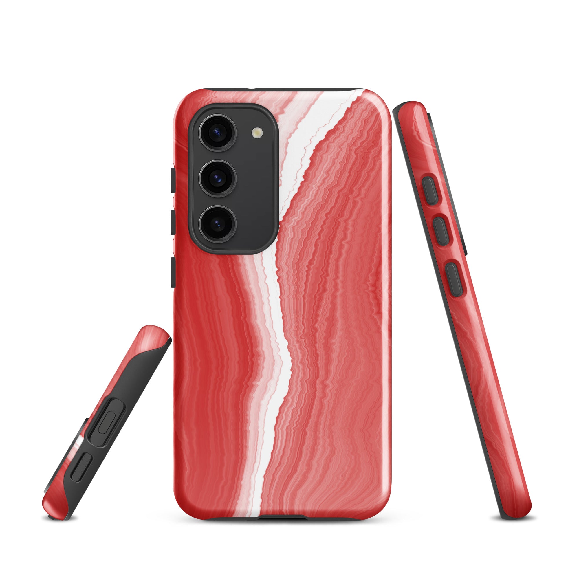 Tough case for Samsung® Marble Red and White