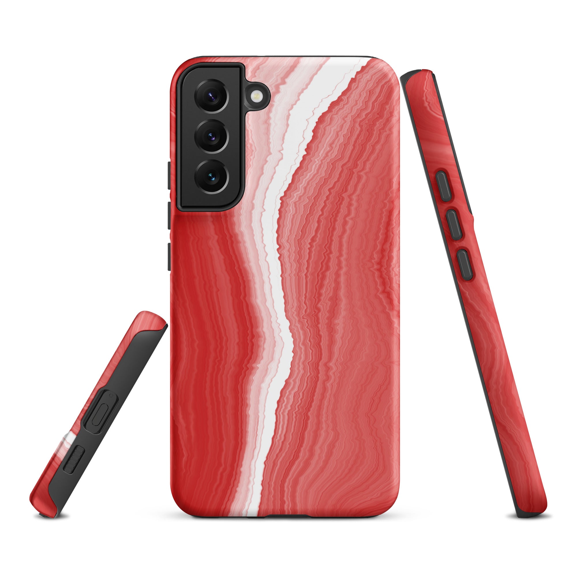 Tough case for Samsung® Marble Red and White