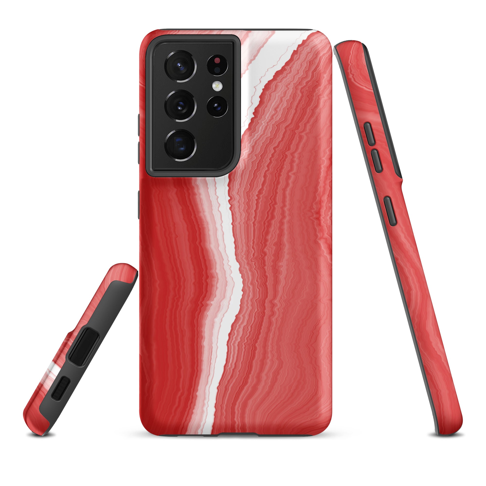 Tough case for Samsung® Marble Red and White