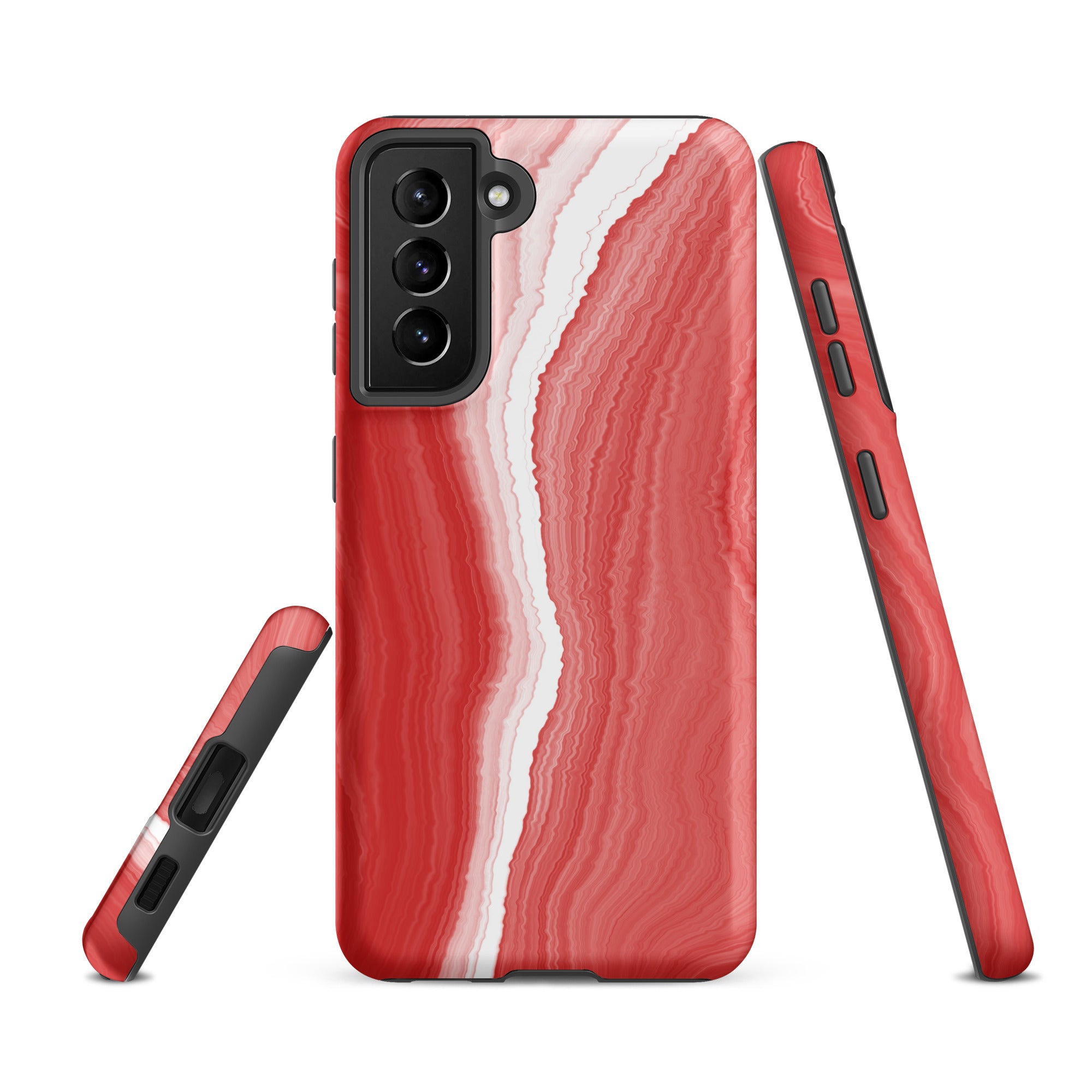 Tough case for Samsung® Marble Red and White