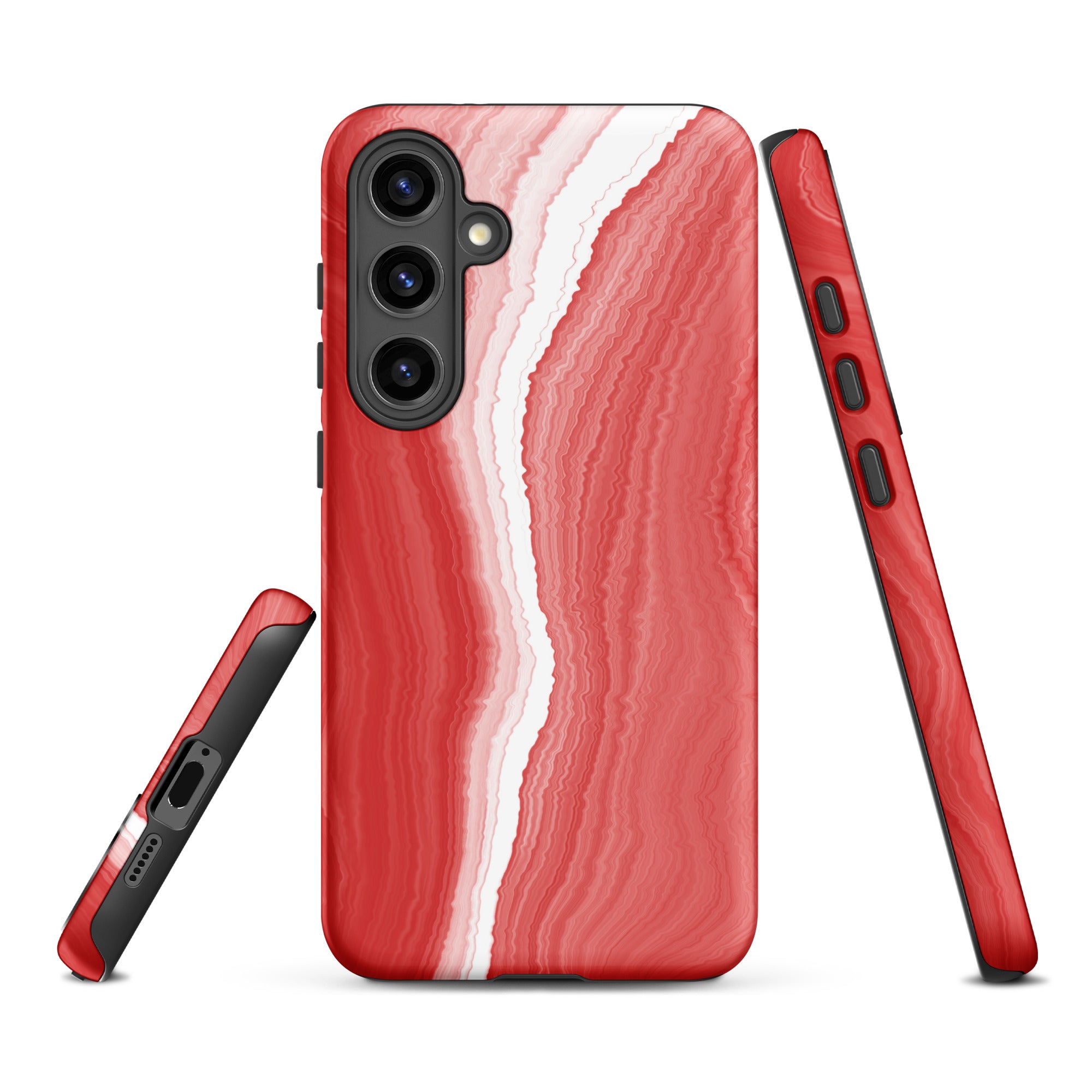 Tough case for Samsung® Marble Red and White