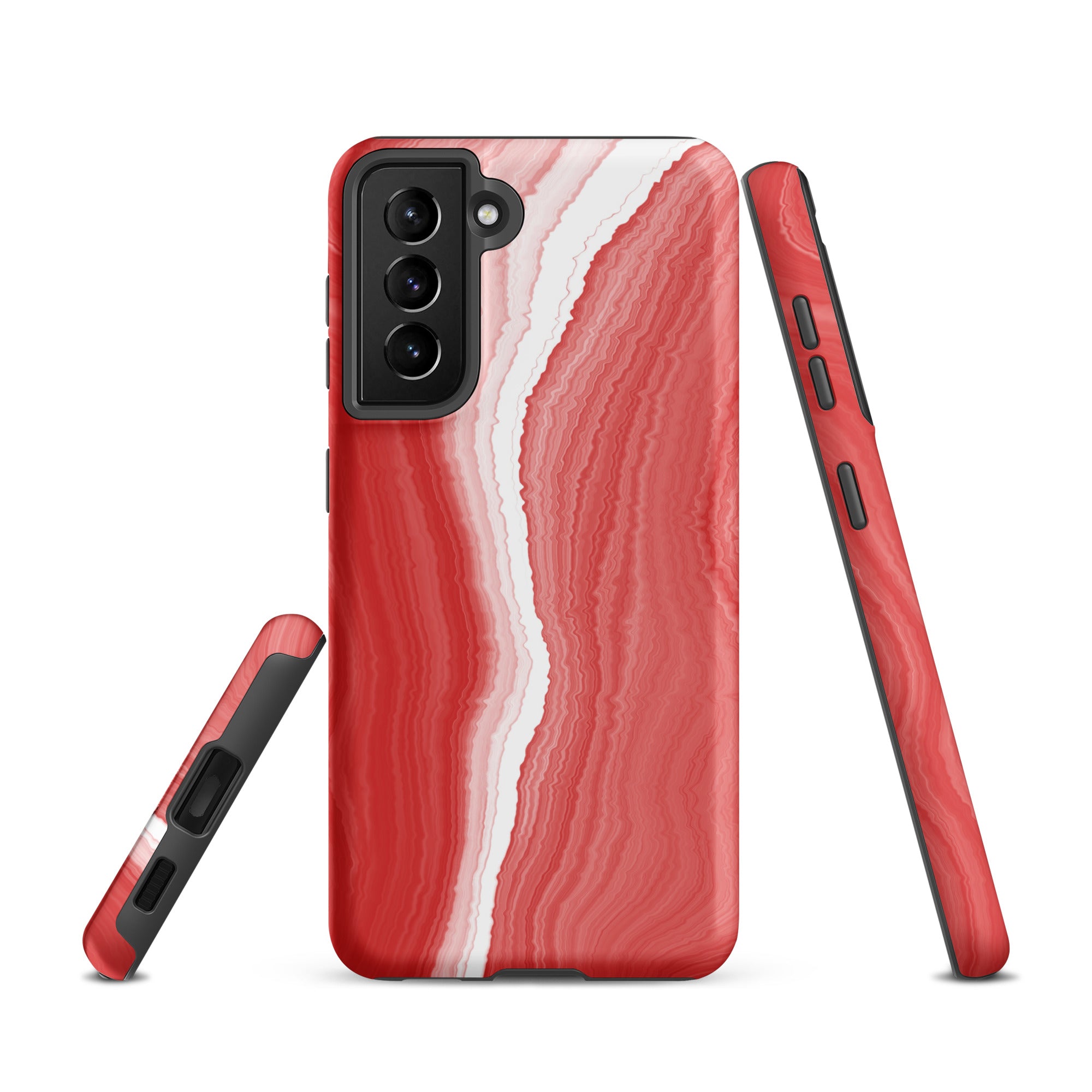 Tough case for Samsung® Marble Red and White