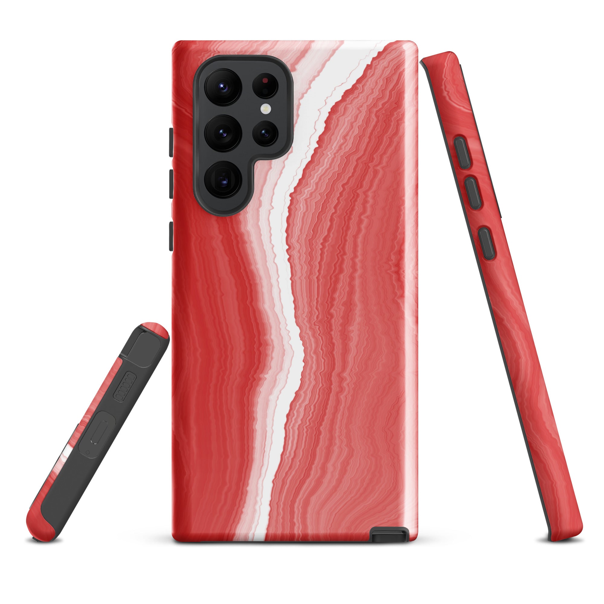 Tough case for Samsung® Marble Red and White