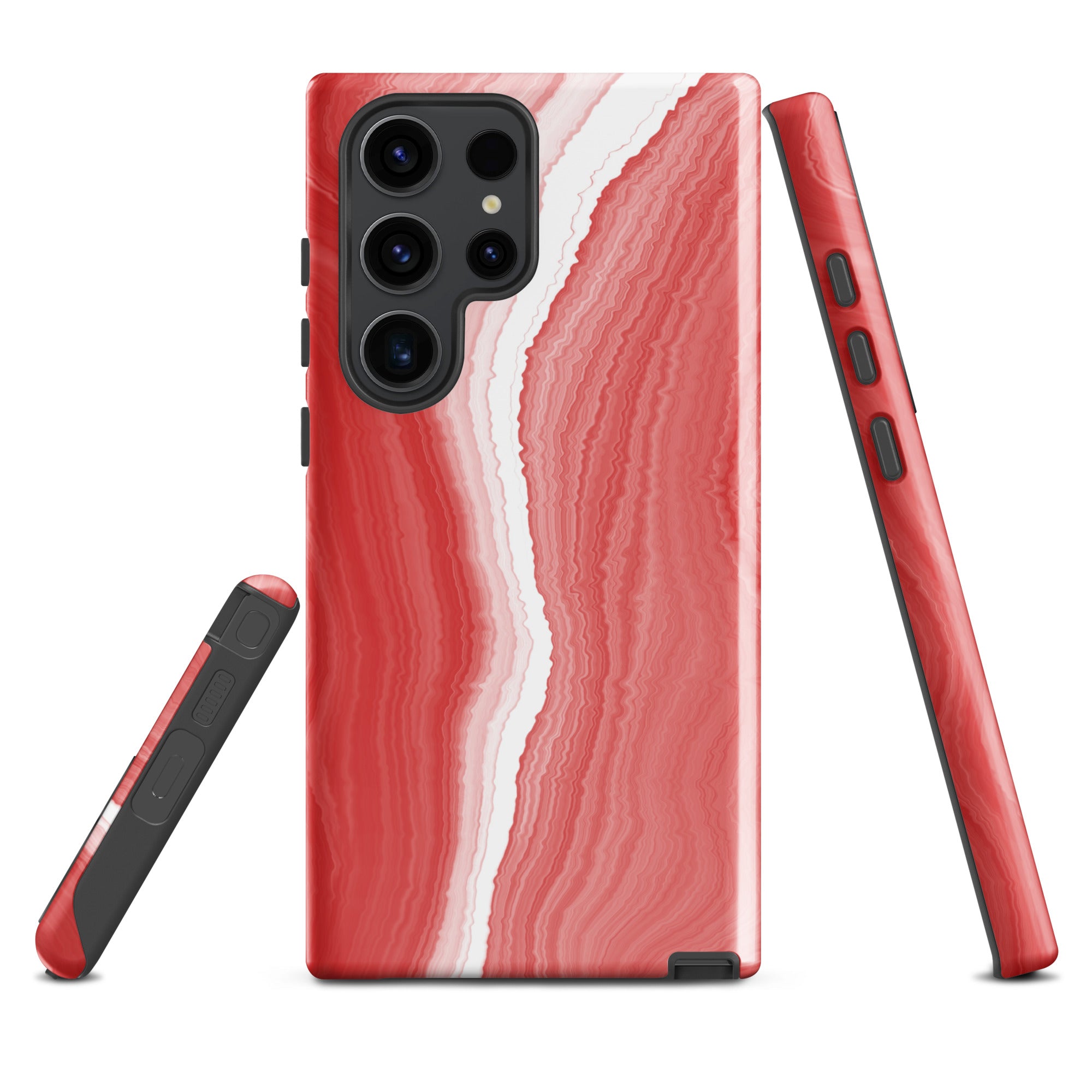 Tough case for Samsung® Marble Red and White