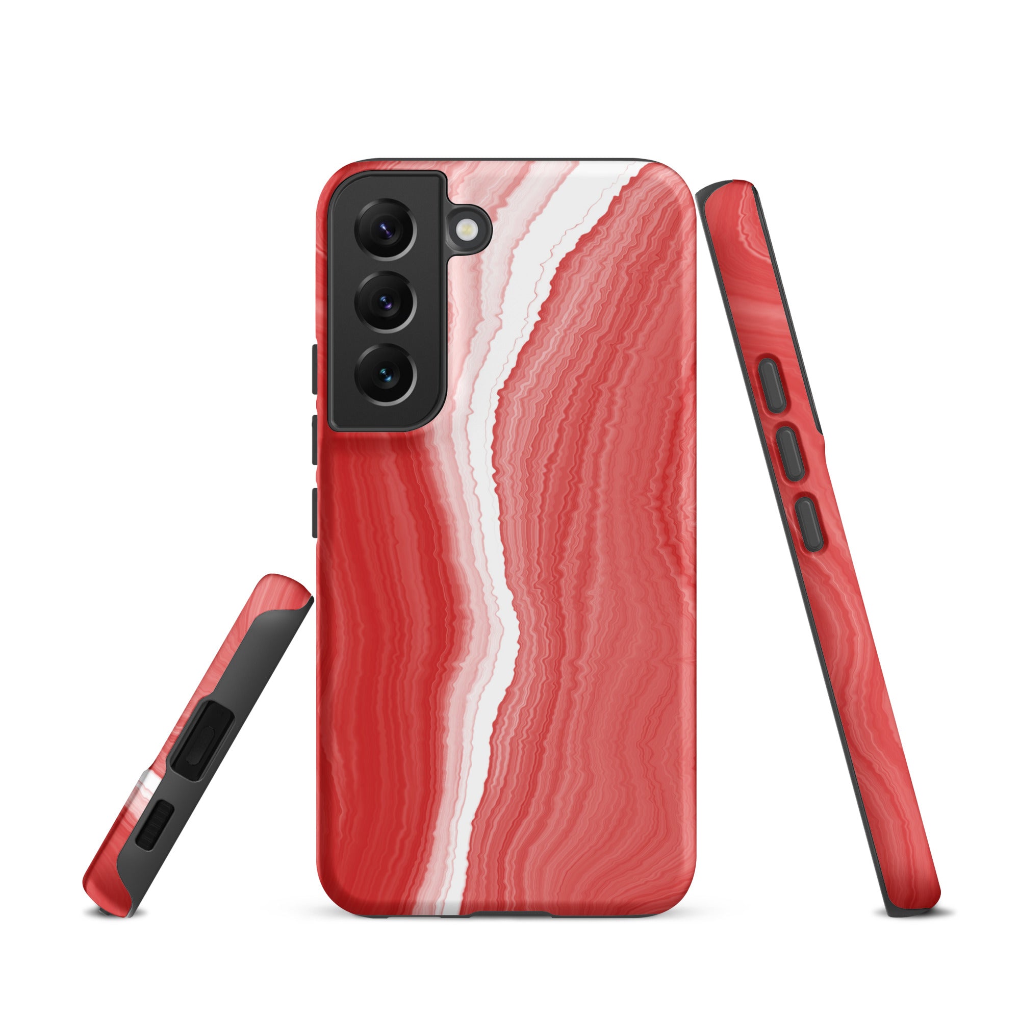 Tough case for Samsung® Marble Red and White