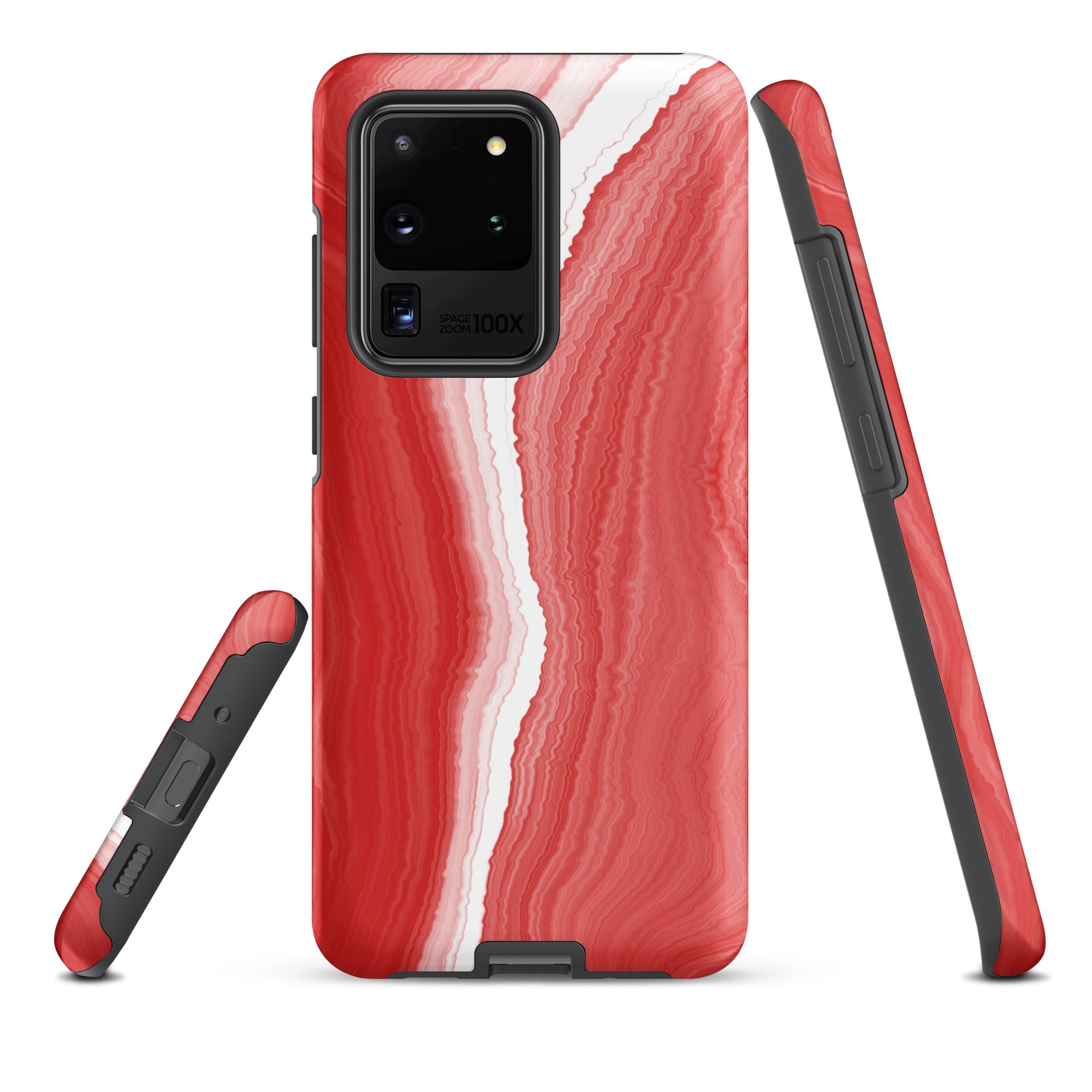 Tough case for Samsung® Marble Red and White