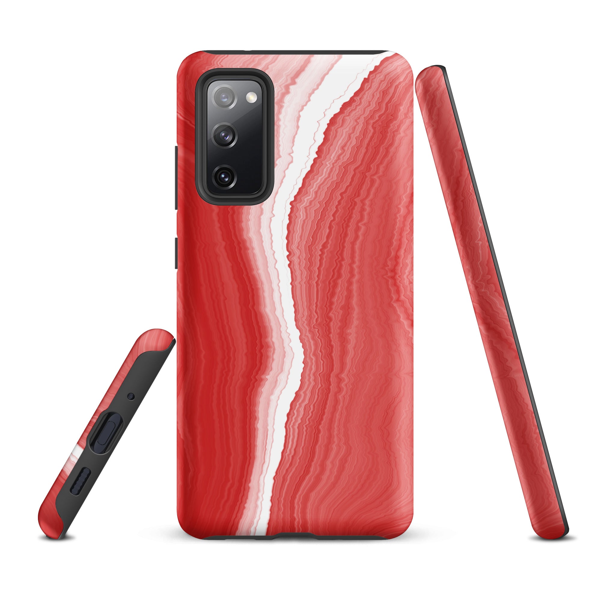 Tough case for Samsung® Marble Red and White