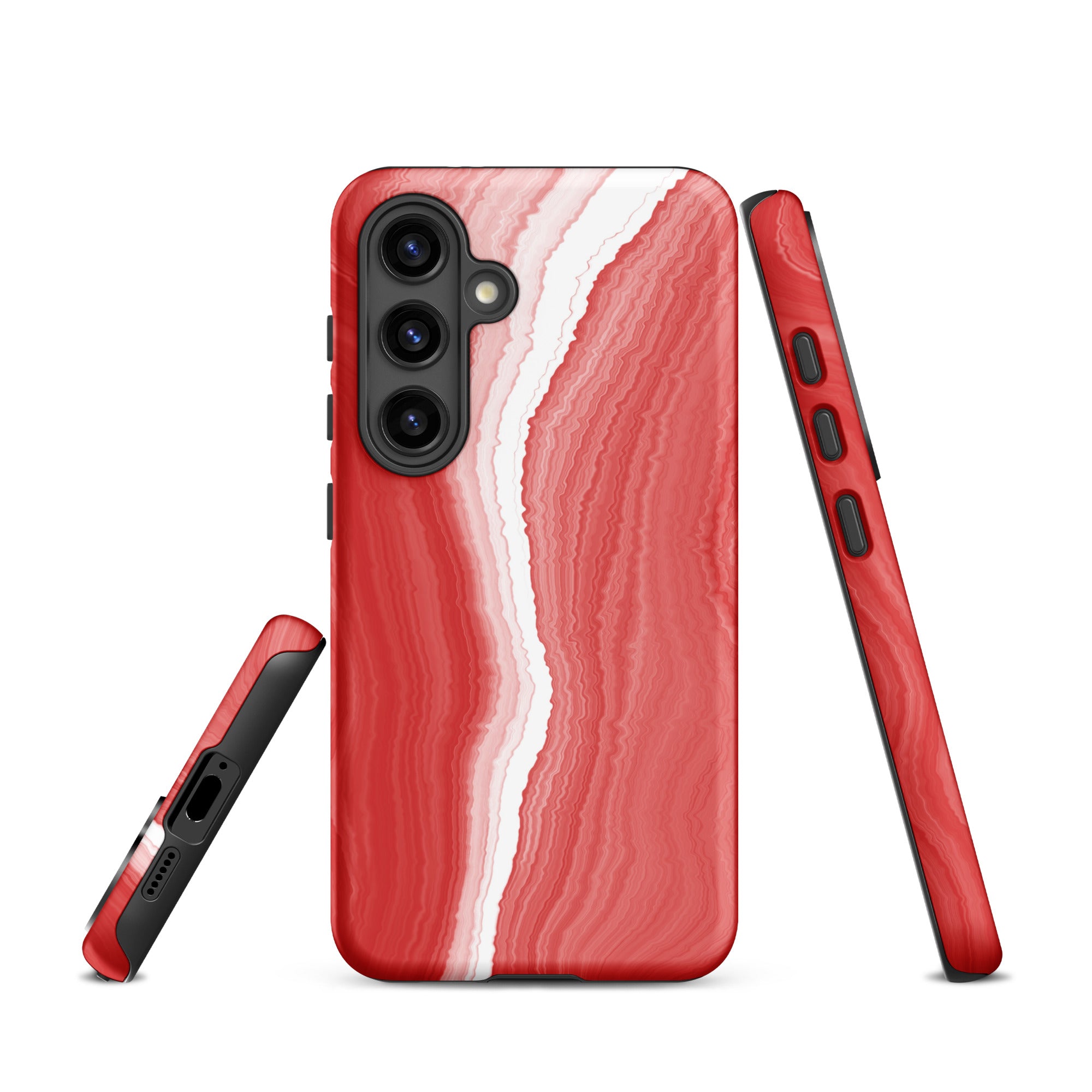 Tough case for Samsung® Marble Red and White