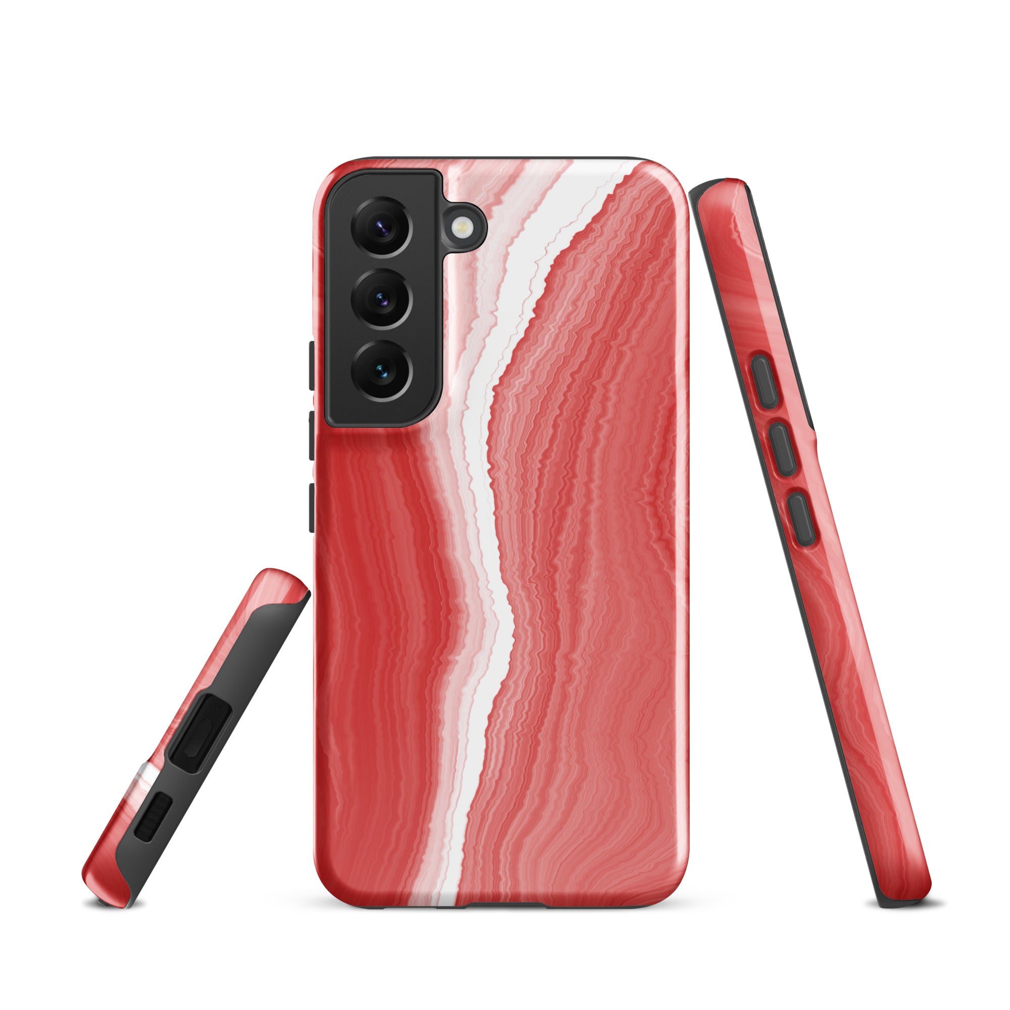 Tough case for Samsung® Marble Red and White